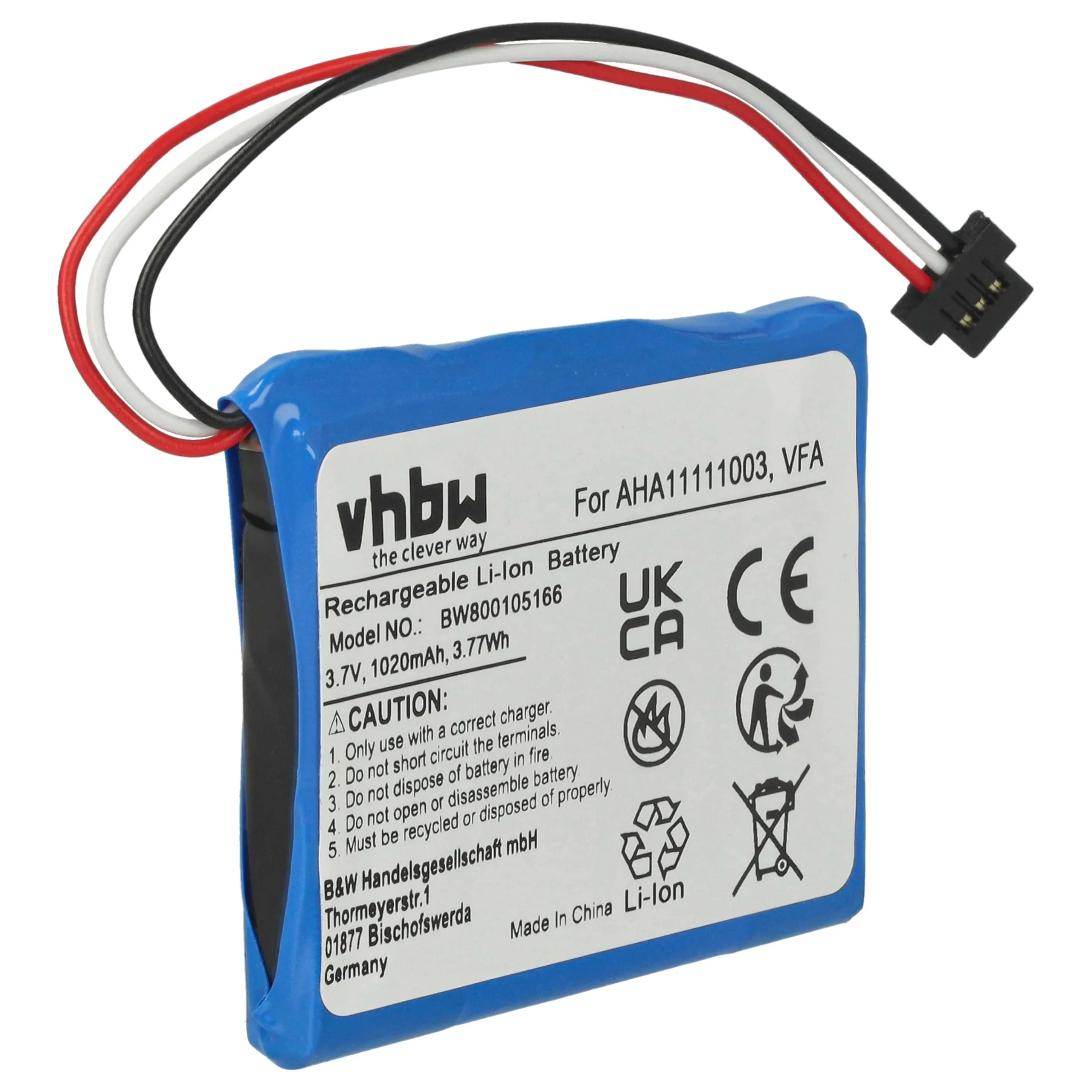 Batterie remplace TomTom VFA, AHA11111003 pour navigation GPS TomTom - 1020mAh 3,7V Li-ion