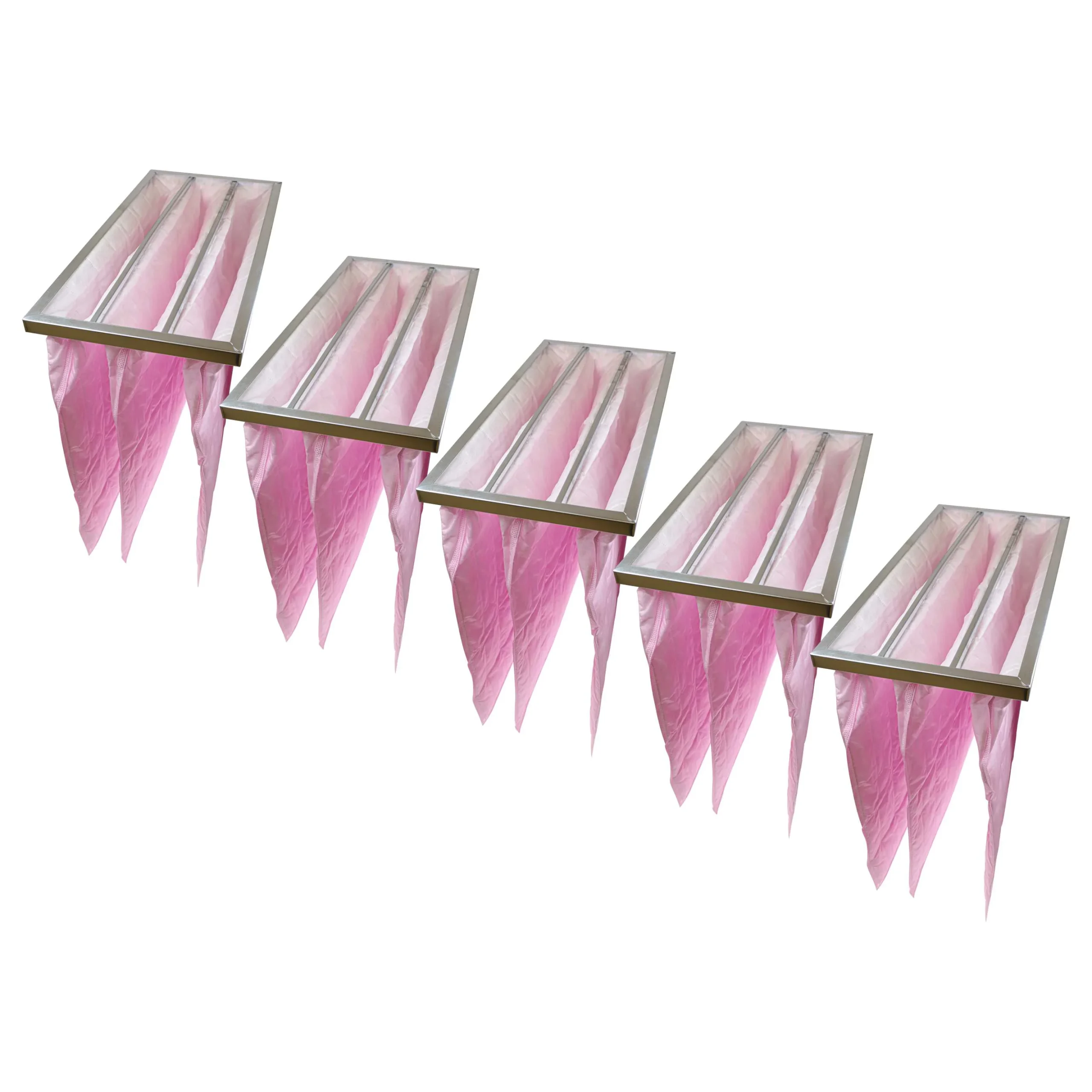5x Filtres à poches F7 pour climatiseur, système d'aération - 59,5 x 29 x 5,1 cm