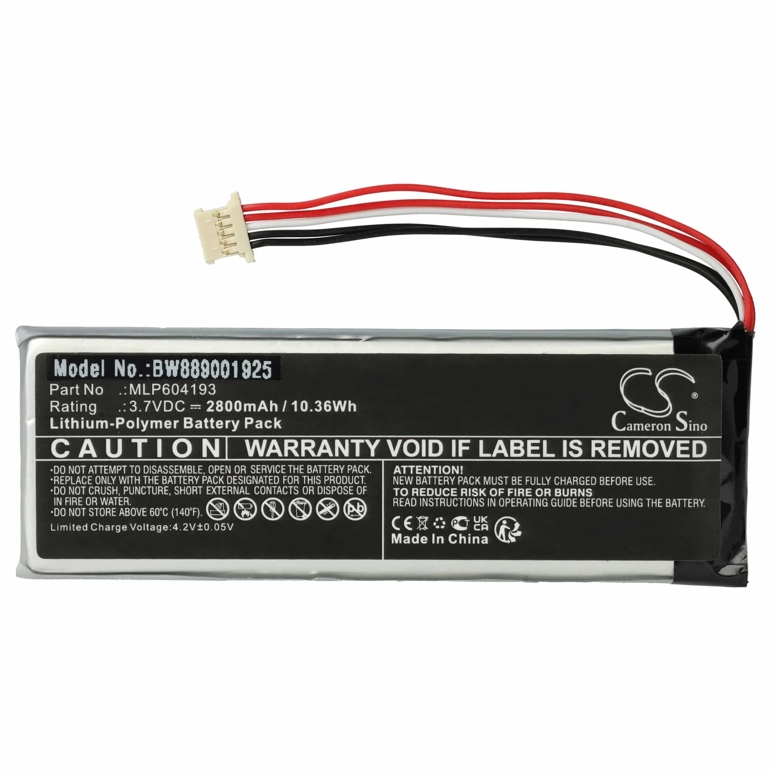 Batterie remplace Autel MLP604193 outil de diagnostique - 2800mAh 3,7V Li-polymère
