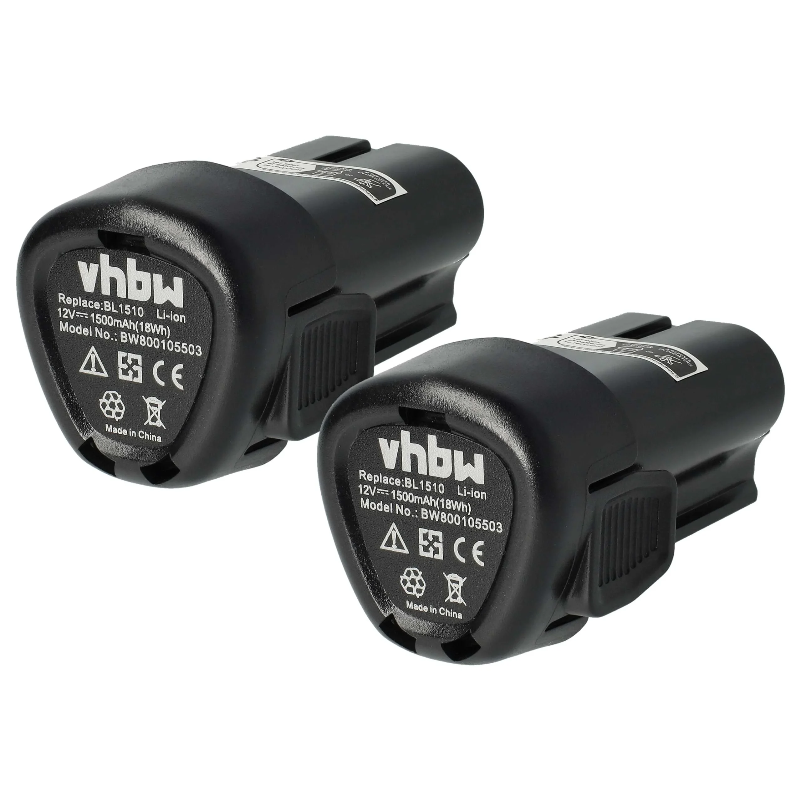 Batterie (2 pcs.) remplace Black & Decker BL1110, BL1310 outil électrique Black & Decker - 1,5Ah 12V Li-ion
