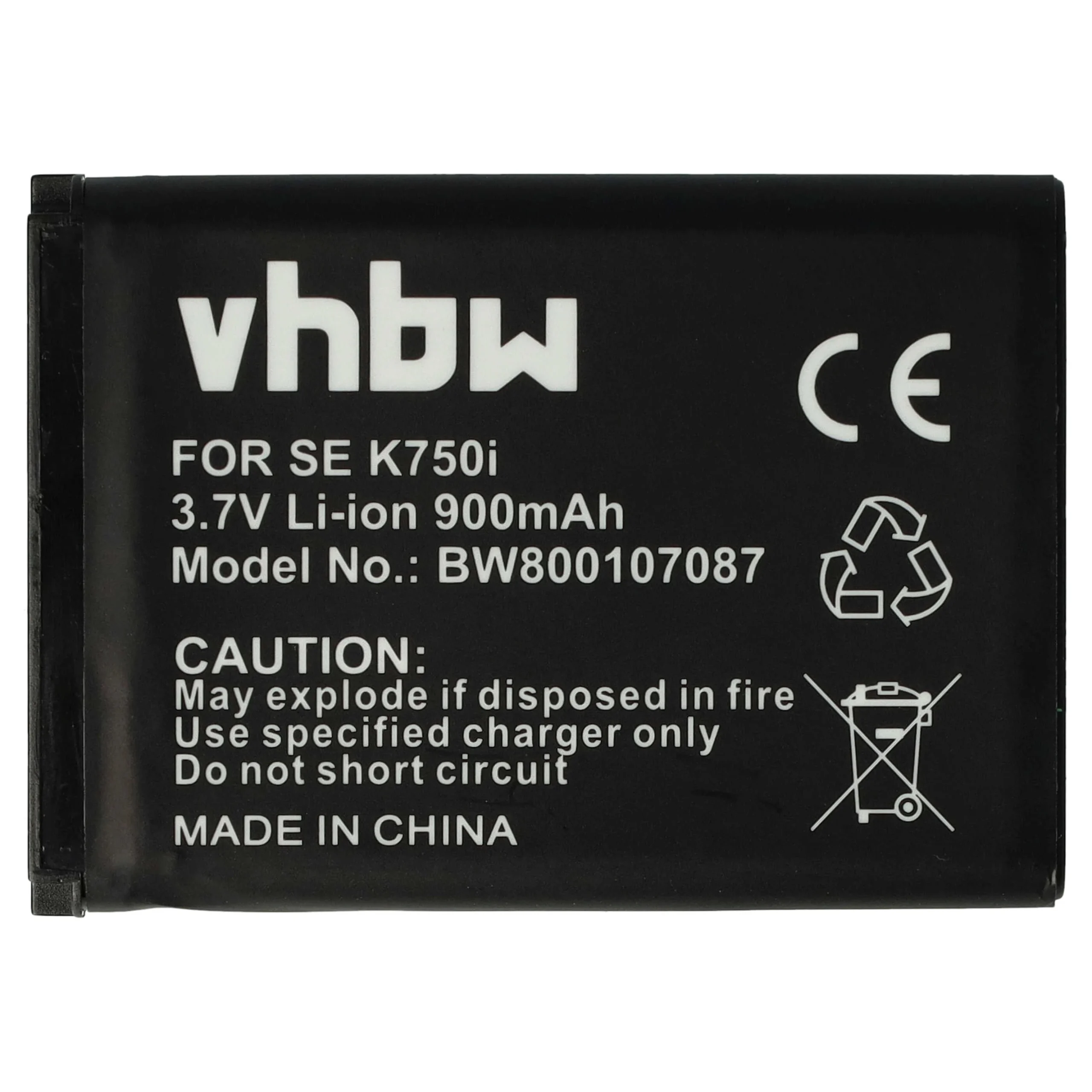 Batterie remplace Sony-Ericsson BST-37 téléphone portable Sony-Ericsson - 900mAh 3,7V Li-ion