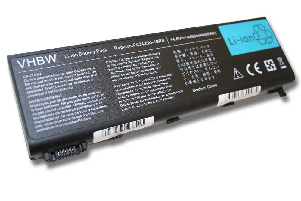 Batterie remplace Toshiba PA3420U-1BAC pour ordinateur portable Toshiba- 4400mAh 14,8V Li-ion, noir