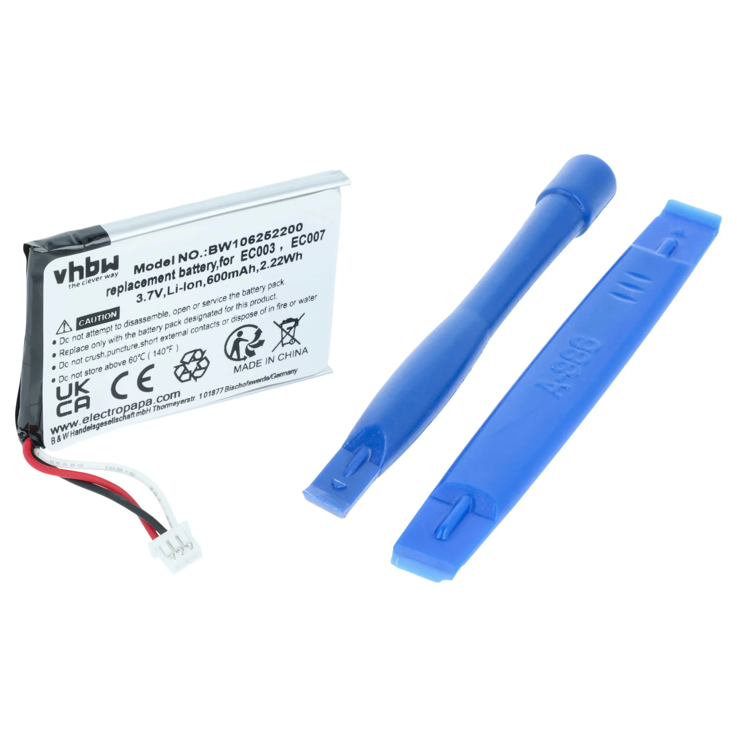 Batterie remplace Apple EC007-5, EC007, EC003 pour lecteur MP3 Apple - 600mAh 3,7V Li-ion