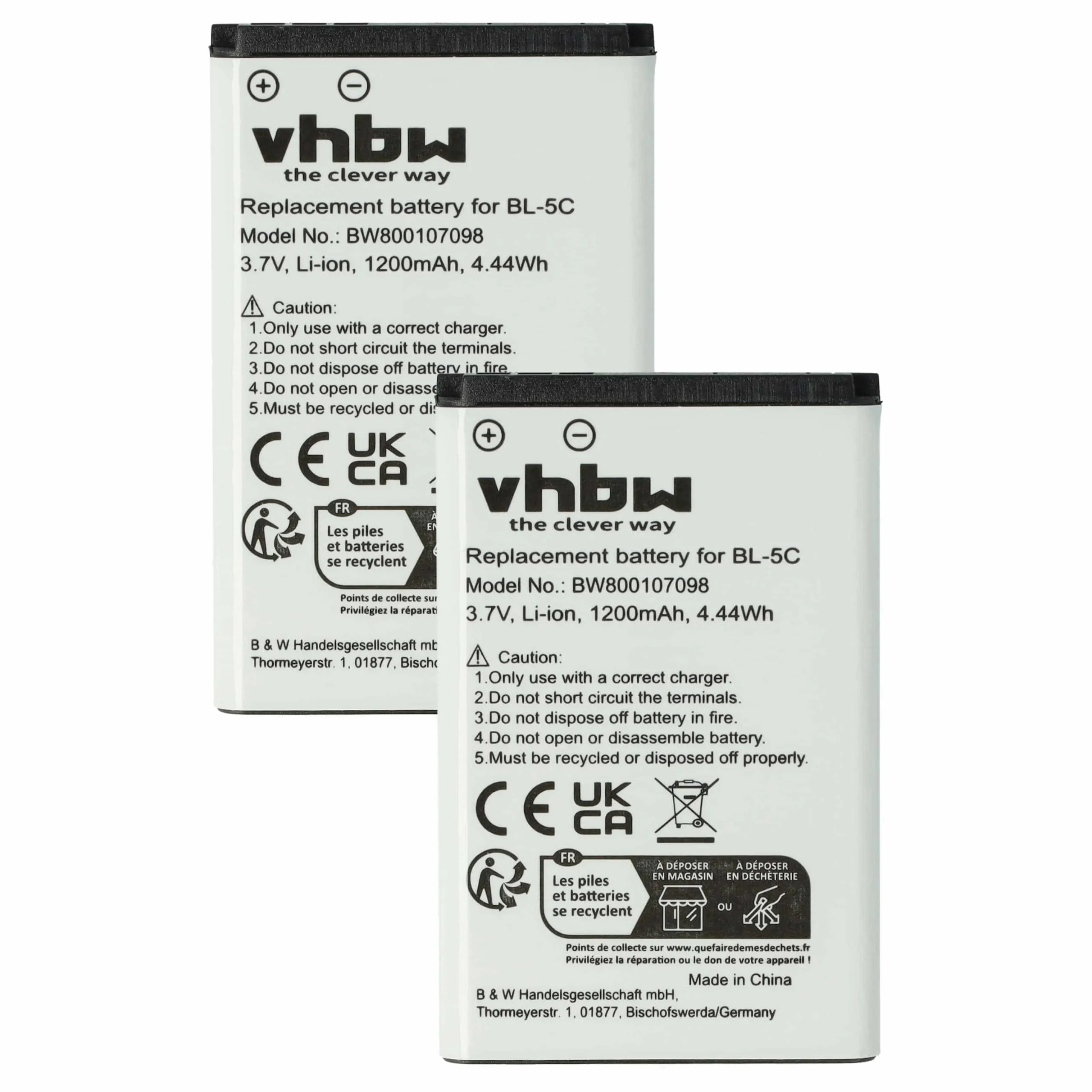 Batterie (2 pcs.) remplace Alcatel 3BN67332AA, 10000058 téléphone portable Anycool - 1200mAh 3,7V Li-ion
