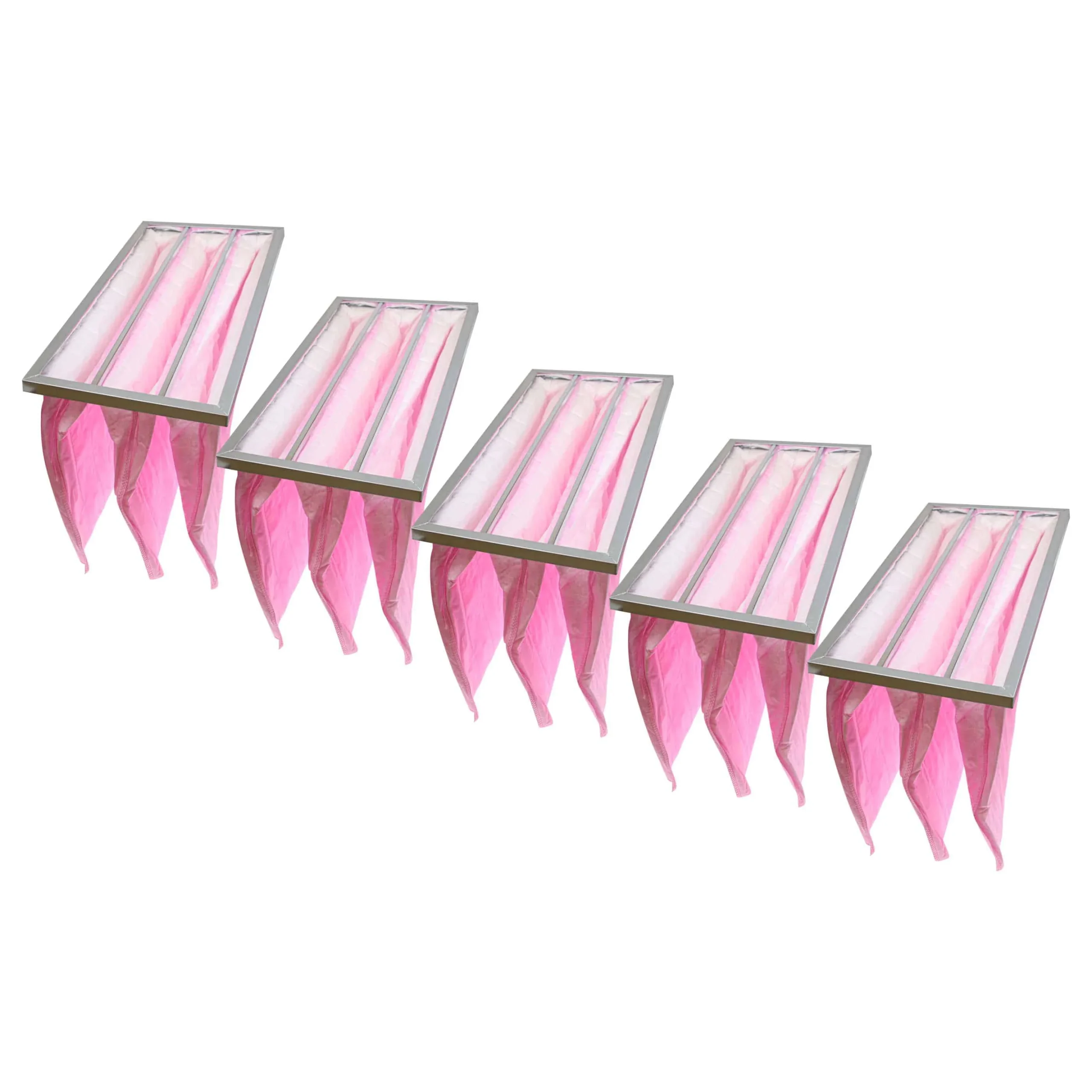 5x Filtres à poches F7 pour climatiseur, système d'aération - 59,3 x 28,8 x 5,8 cm