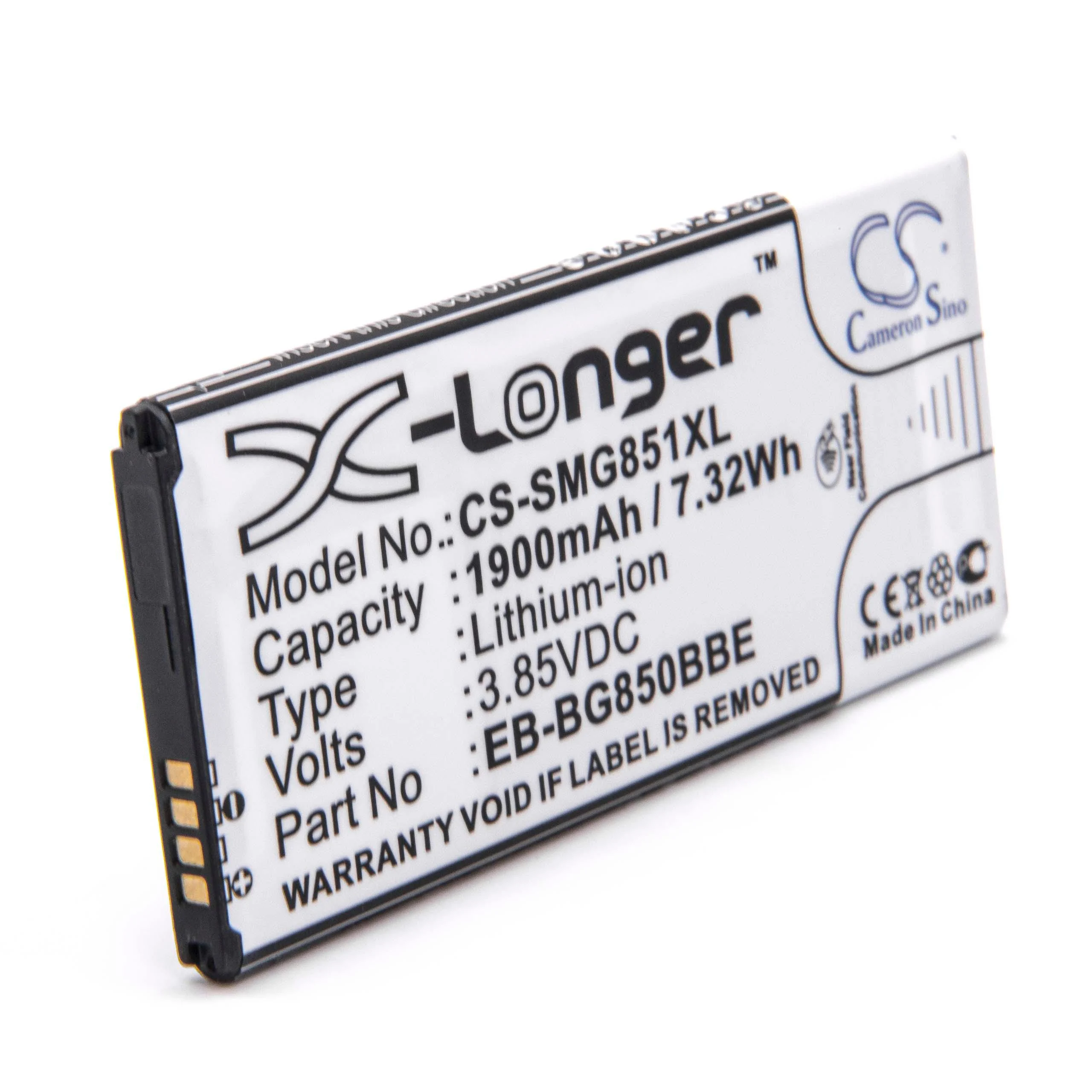 Batterie remplace Samsung EB-BG850BBC, EB-BG850BBE téléphone portable Samsung - 1900mAh 3,85V Li-ion avec NFC