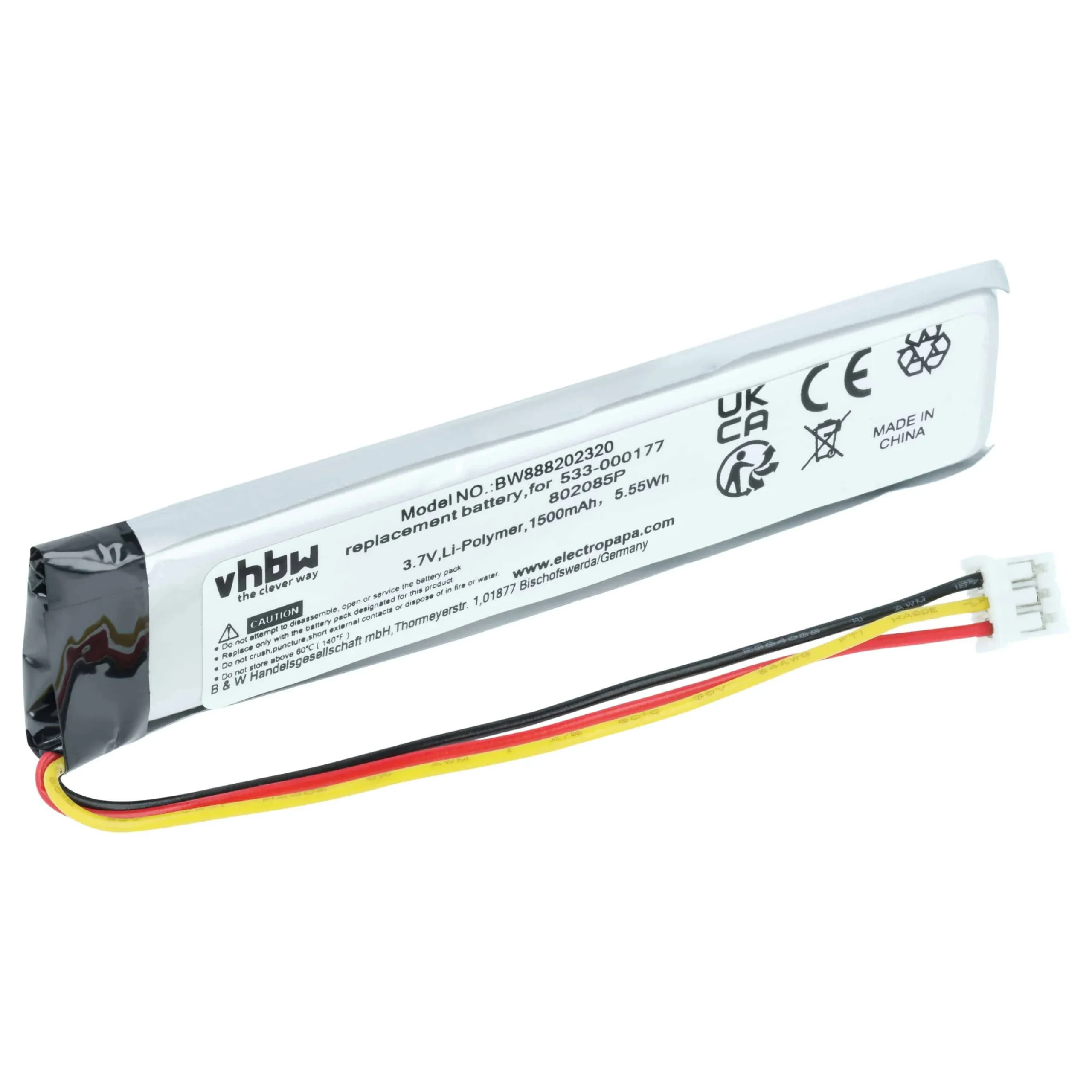 Batterie remplace Logitech 533-000177 clavier - 1500mAh 3,7V Li-polymère
