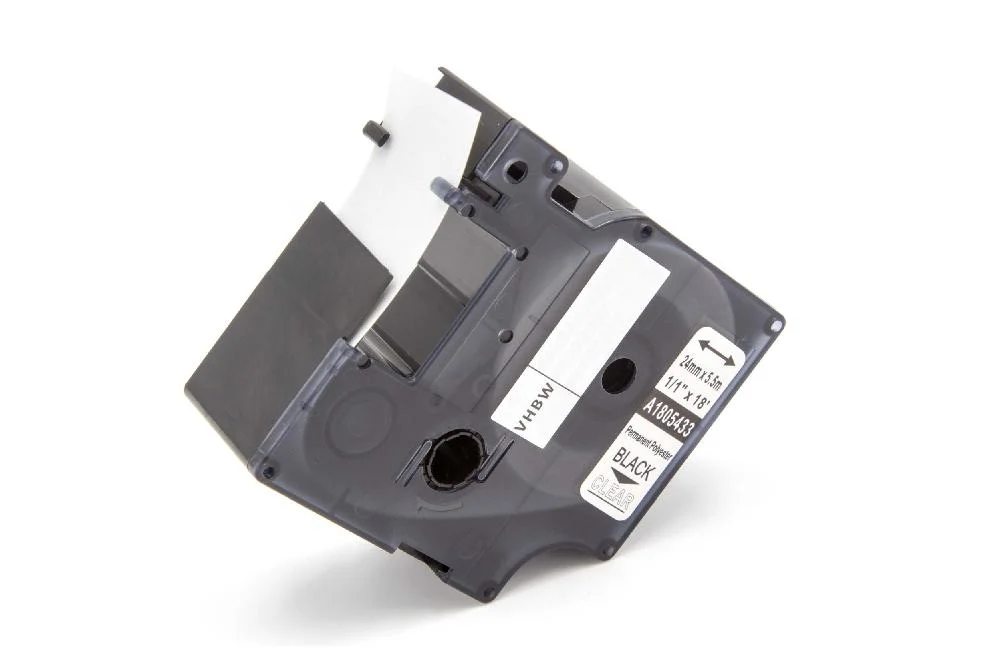 Cassette à ruban remplace Dymo 1805433 - 24mm lettrage Noir ruban Transparent, plastique, polyester