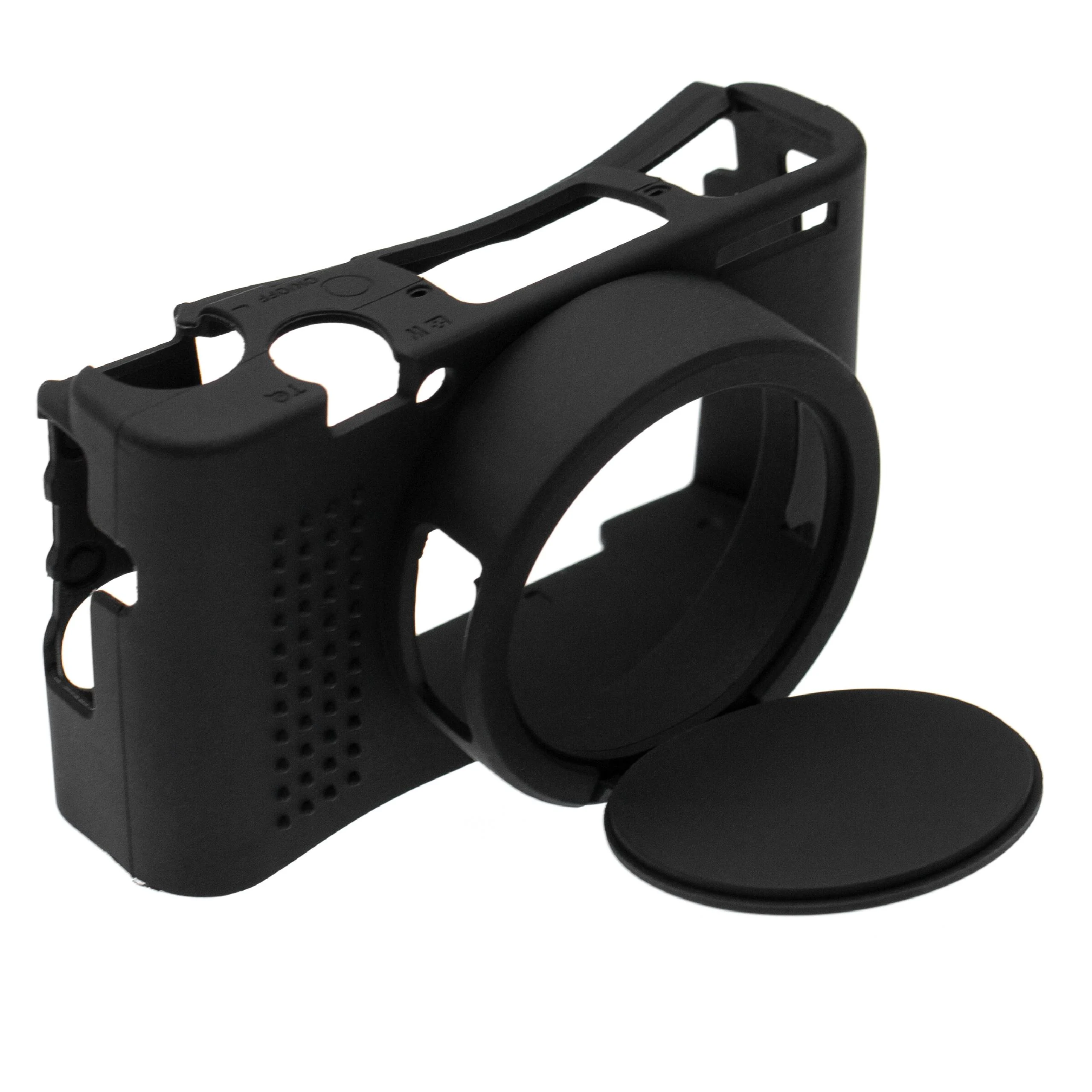 Étui de protection pour appareil photo Sony Cybershot DSC-RX100M7 - silicone, noir + housse pour objectif