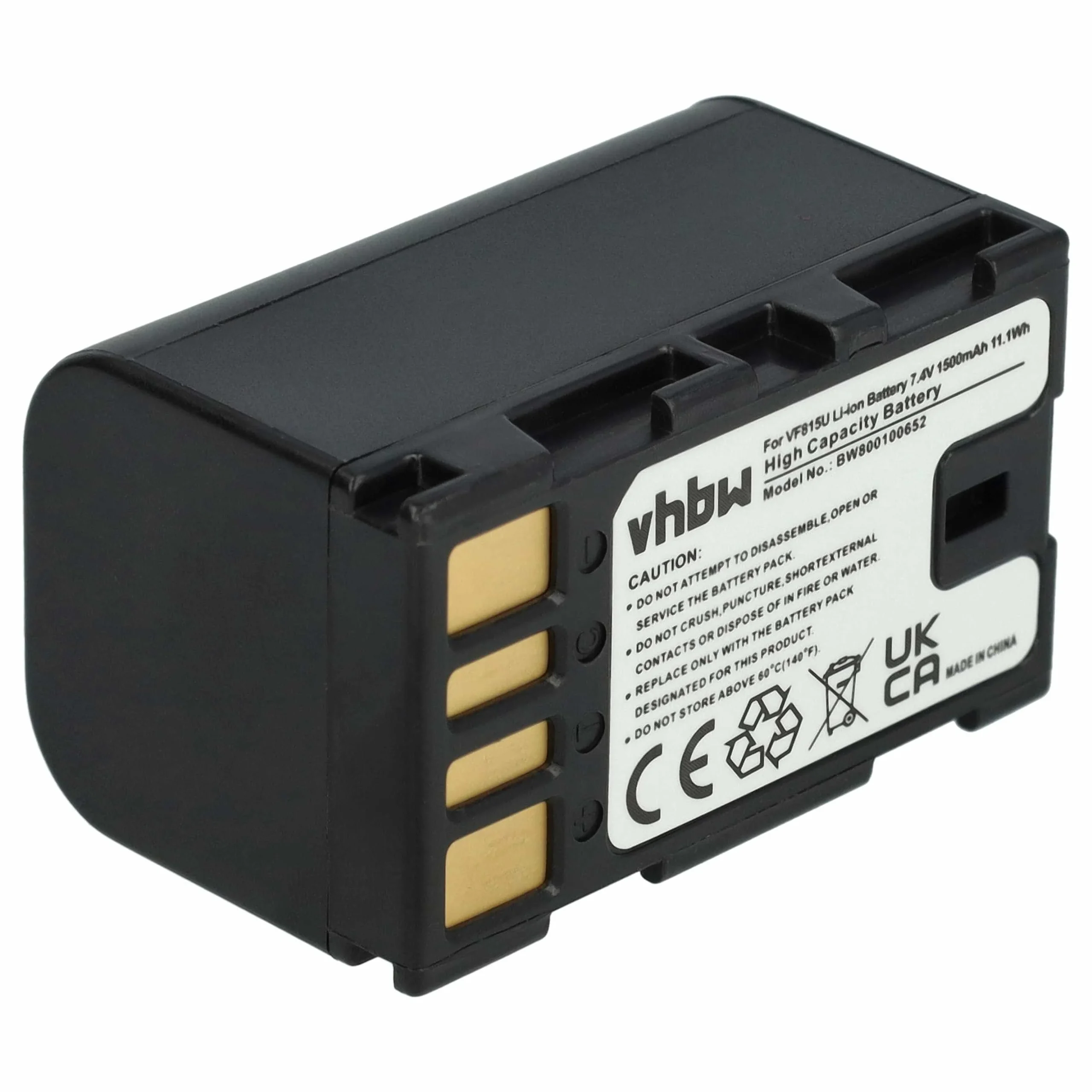 Batterie remplace JVC BN-VF808, BN-VF808U, BN-VF815 pour caméscope JVC- 1400mAh 7,2V Li-ion avec puce