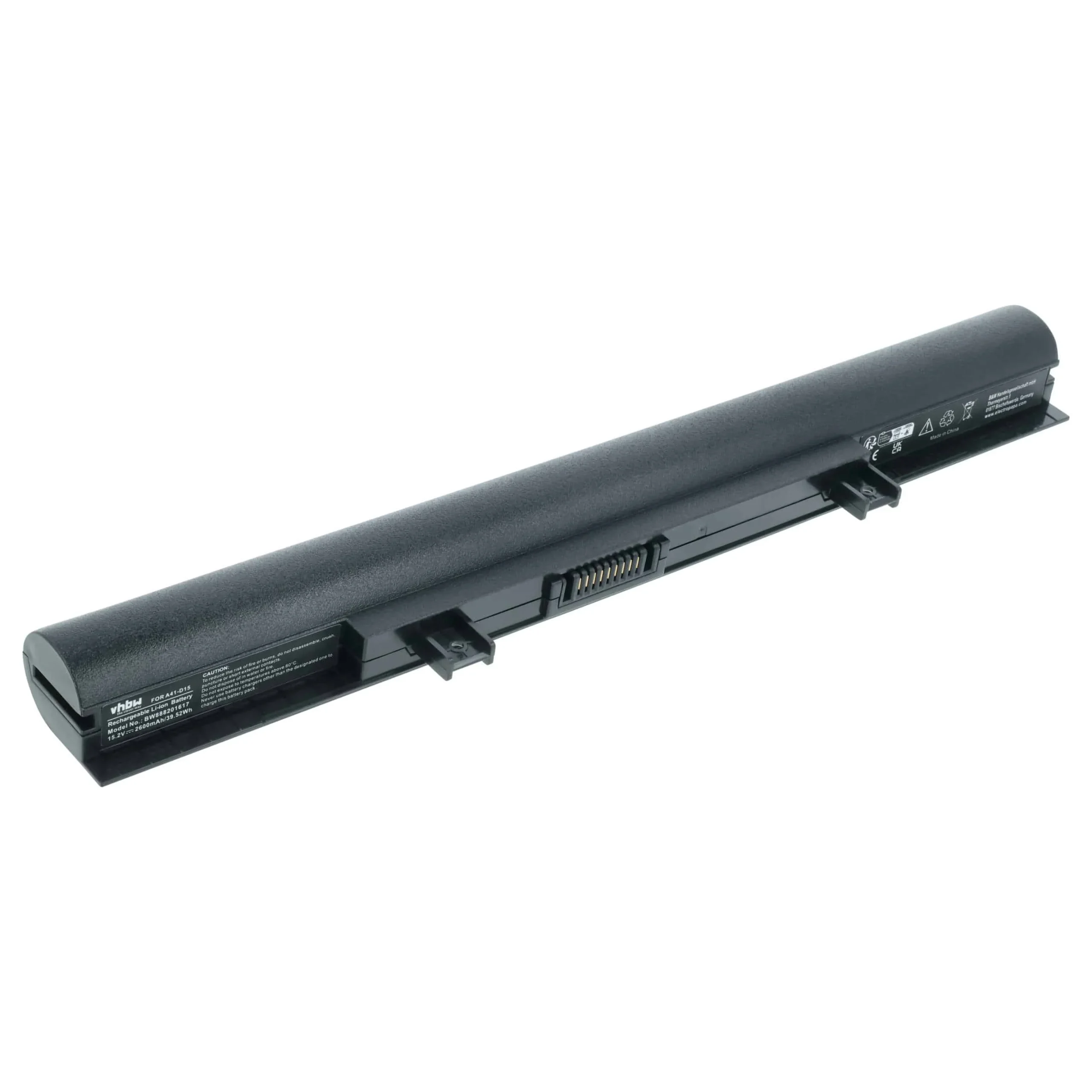 Batterie remplace Medion A31-D15, A32-D15, A41-D15 pour ordinateur portable Medion- 2600mAh 15,2V Li-ion, noir