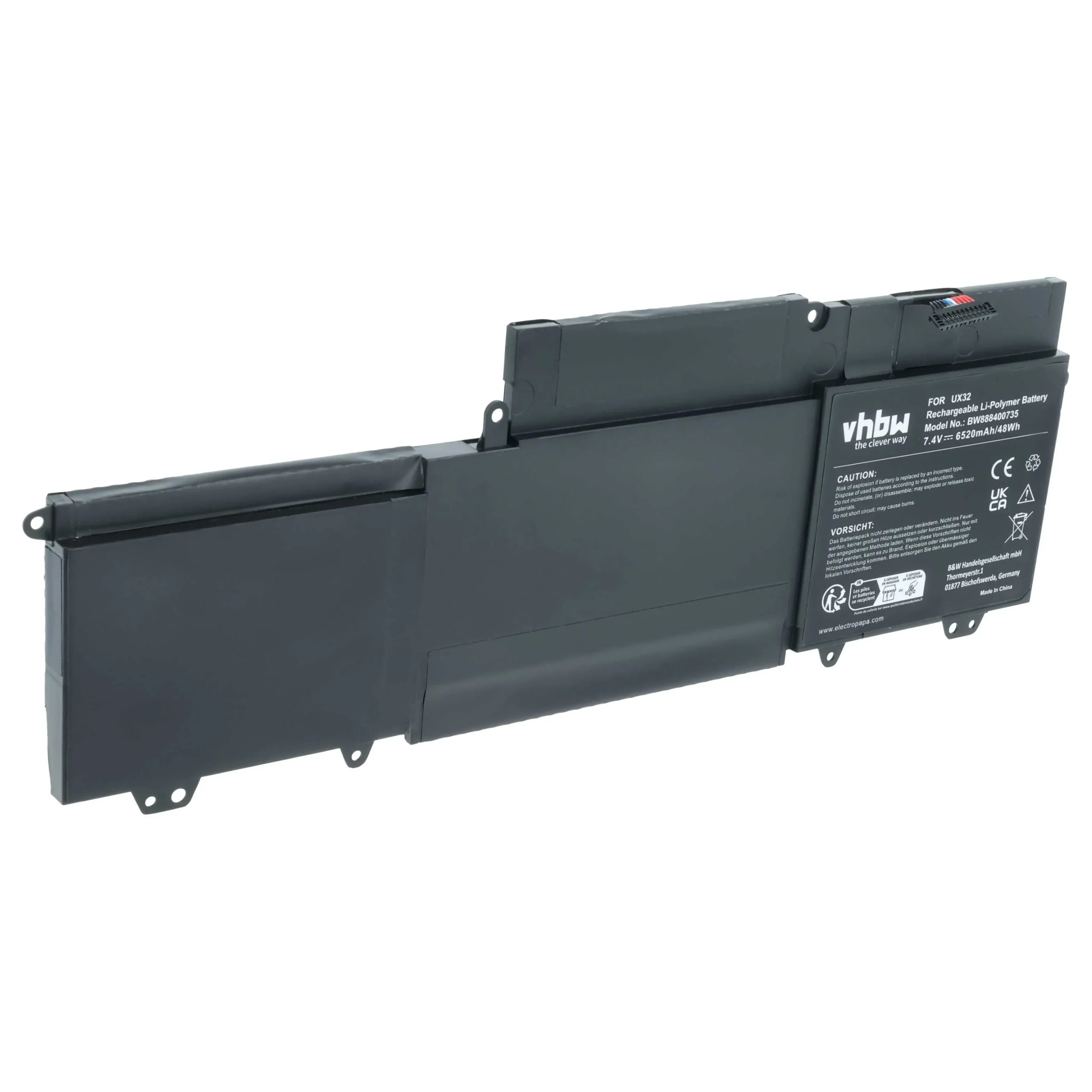 Batterie remplace Asus 0B200-00070000, 0B200-00070100 pour ordinateur portable Asus- 6520mAh 7,4V Li-polymère