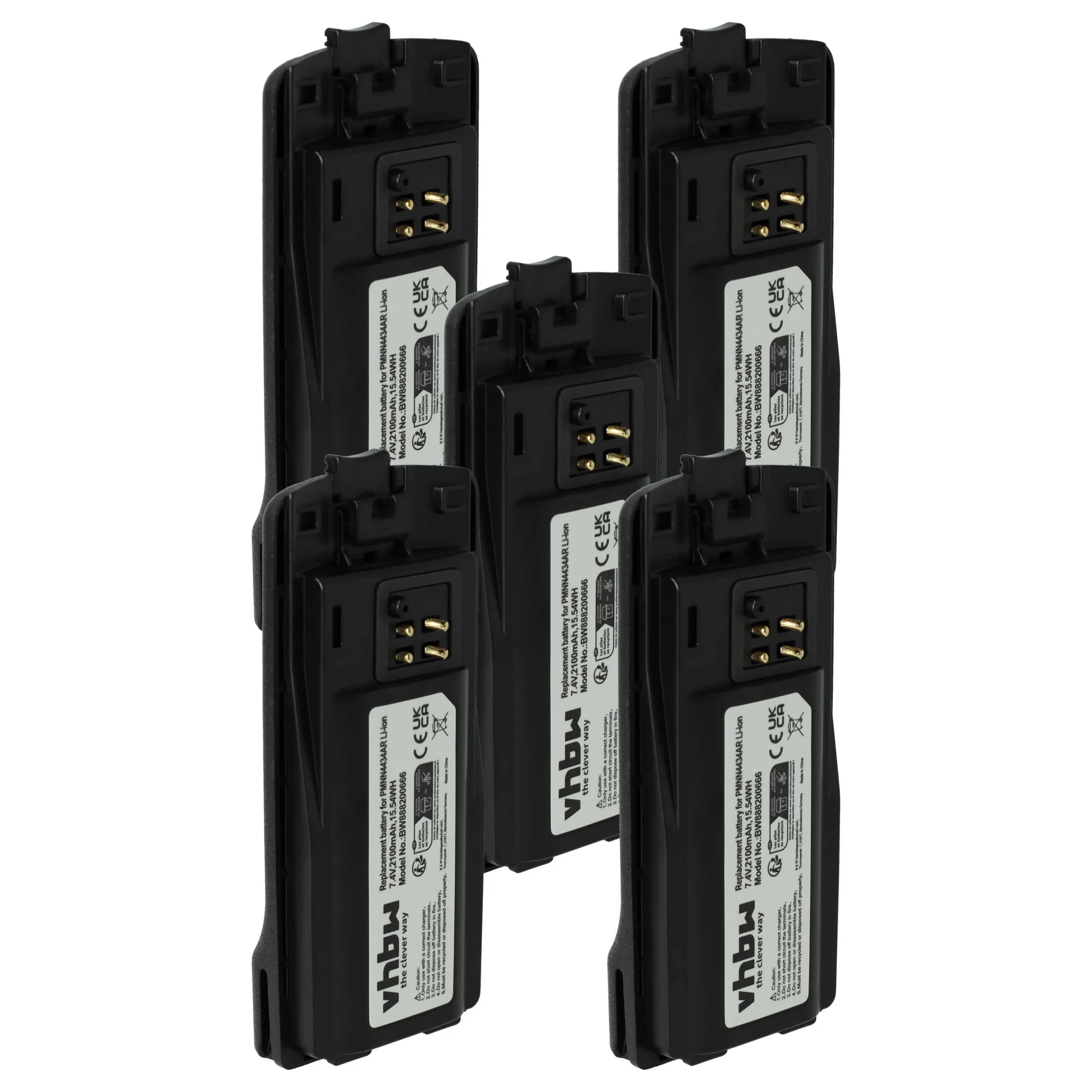 5x Batteries remplace Motorola PMLN6394, MNN4453AR pour radio talkie-walkie Motorola- 2100mAh 3,7V Li-ion