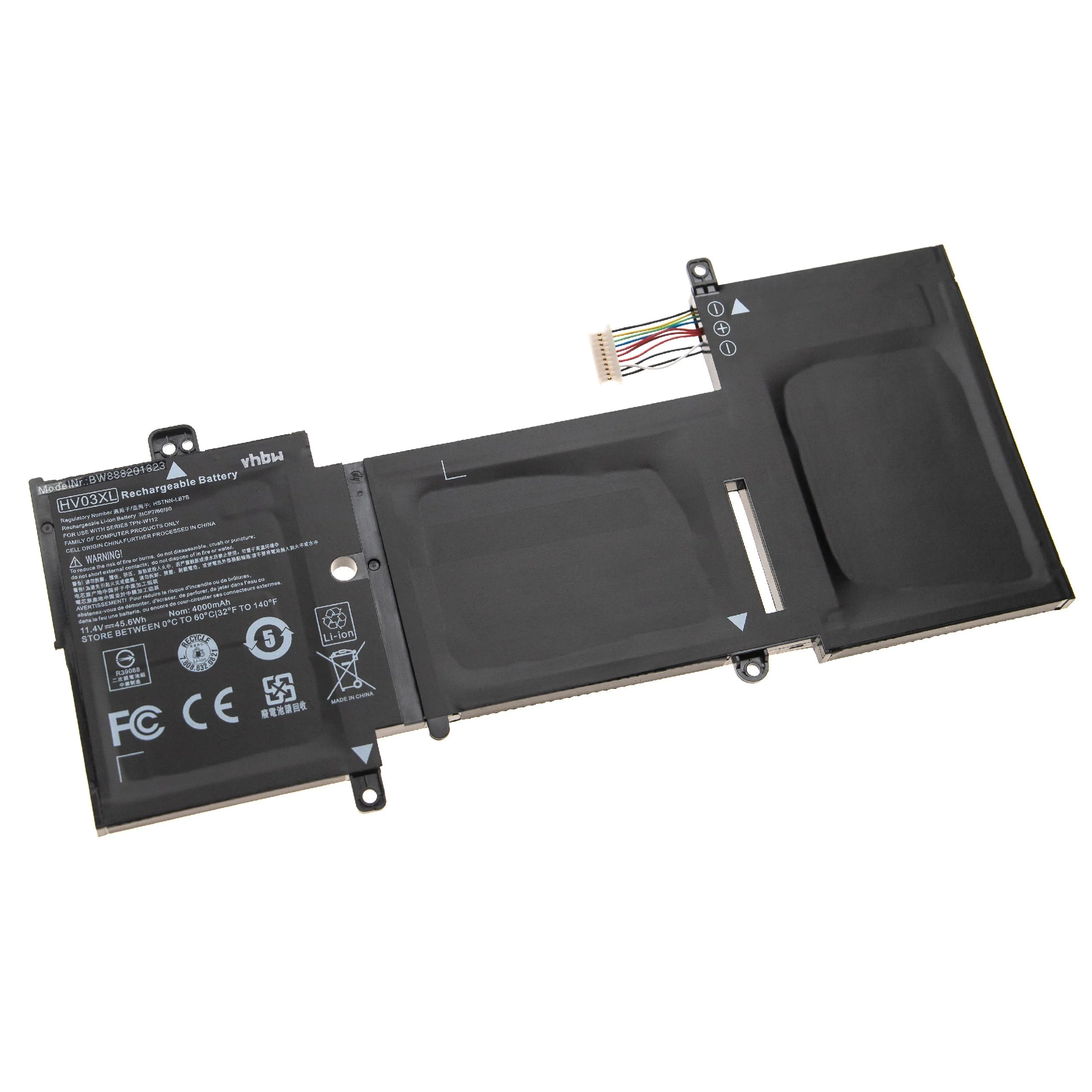 Batterie remplace HP 818418-421, 817184-005 pour ordinateur portable HP- 4000mAh 11,4V Li-ion, noir