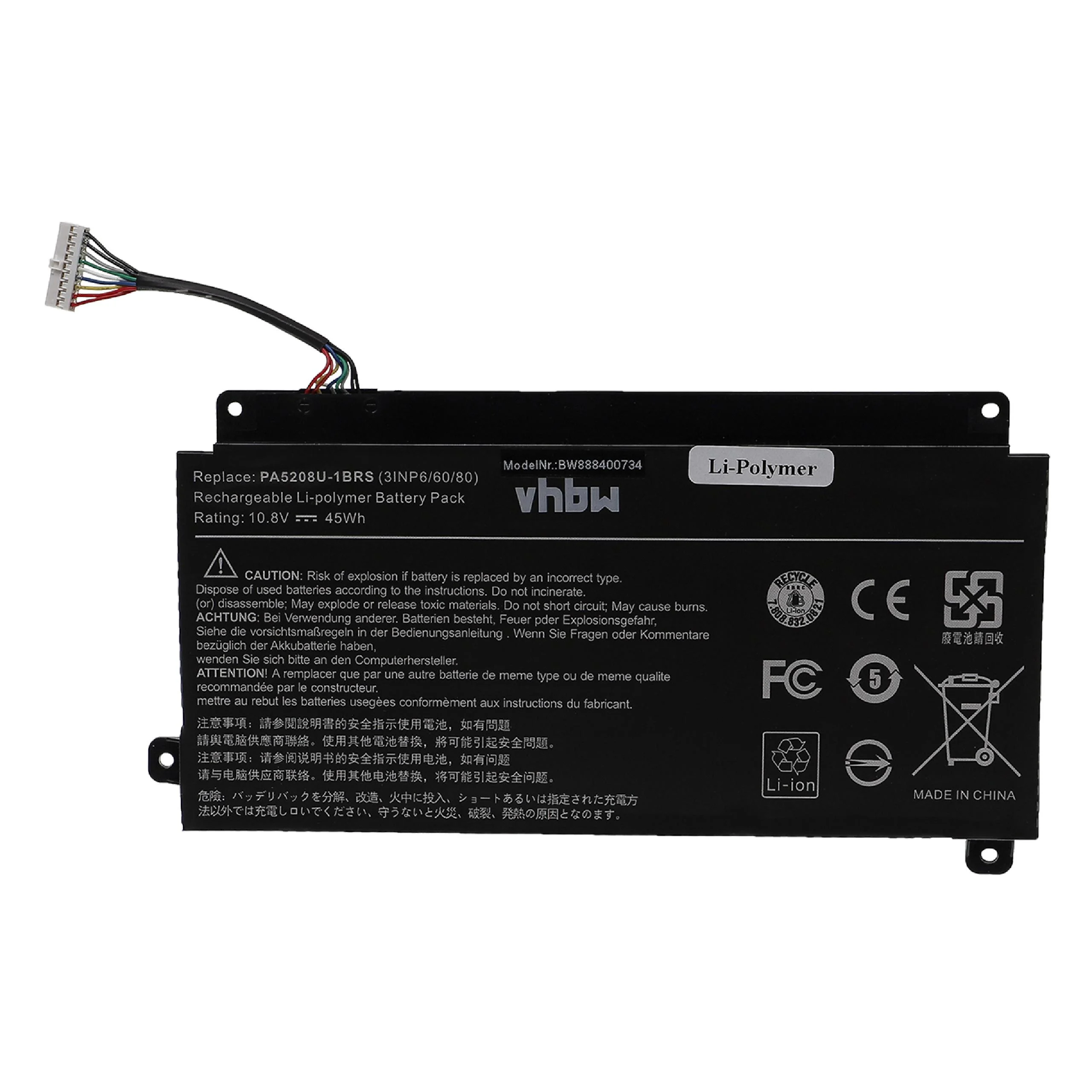 Batterie remplace Toshiba P000645710, P000619700 pour ordinateur portable Toshiba- 4166mAh 10,8V Li-polymère