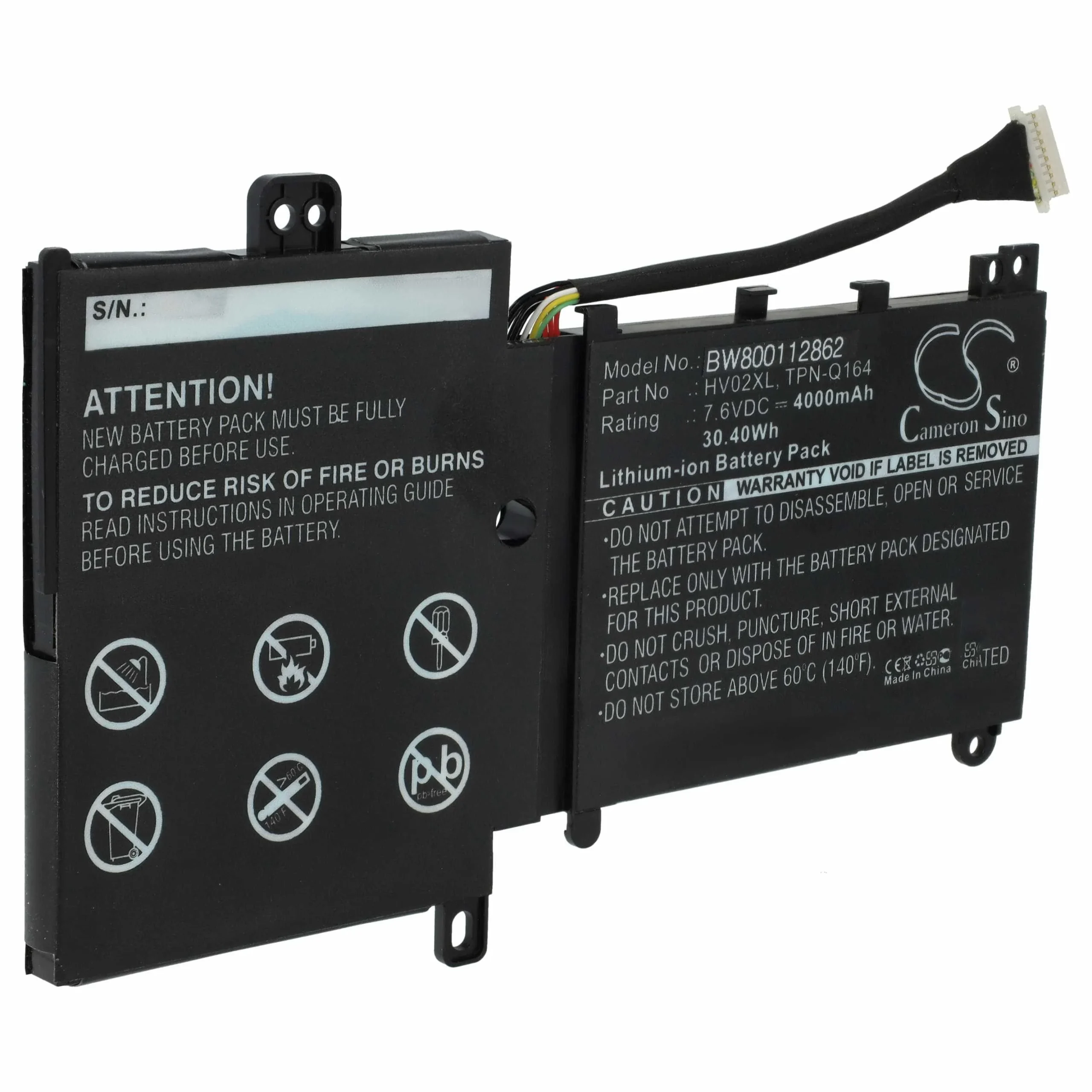 Batterie remplace HP 796219-421, HSTNN-LB6P, 796355-005 pour ordinateur portable HP- 4000mAh 7,6V Li-polymère
