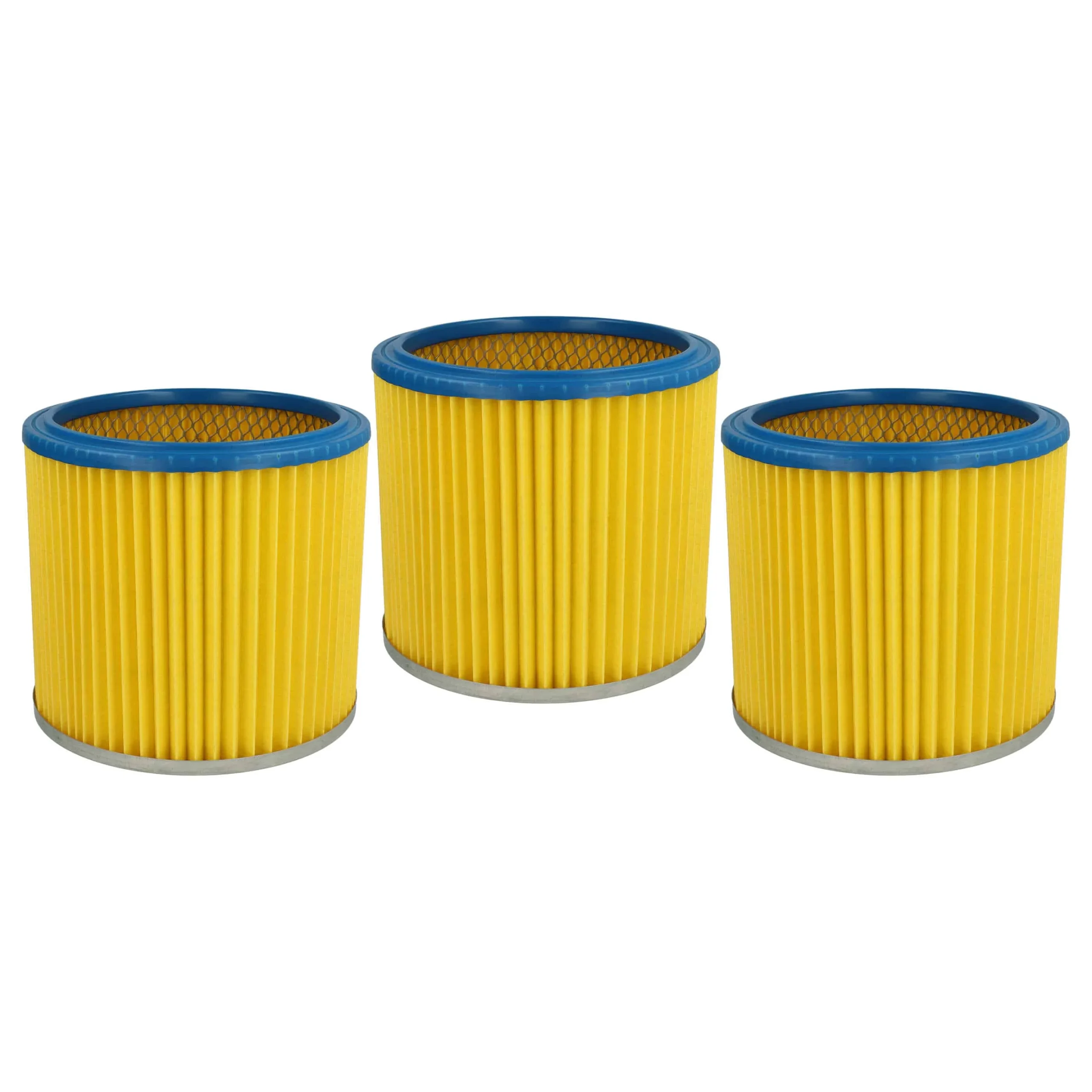 3x Filtre remplace Einhell 2351110 pour aspirateur LIV - Cartouche Filtre F7, bleu / jaune