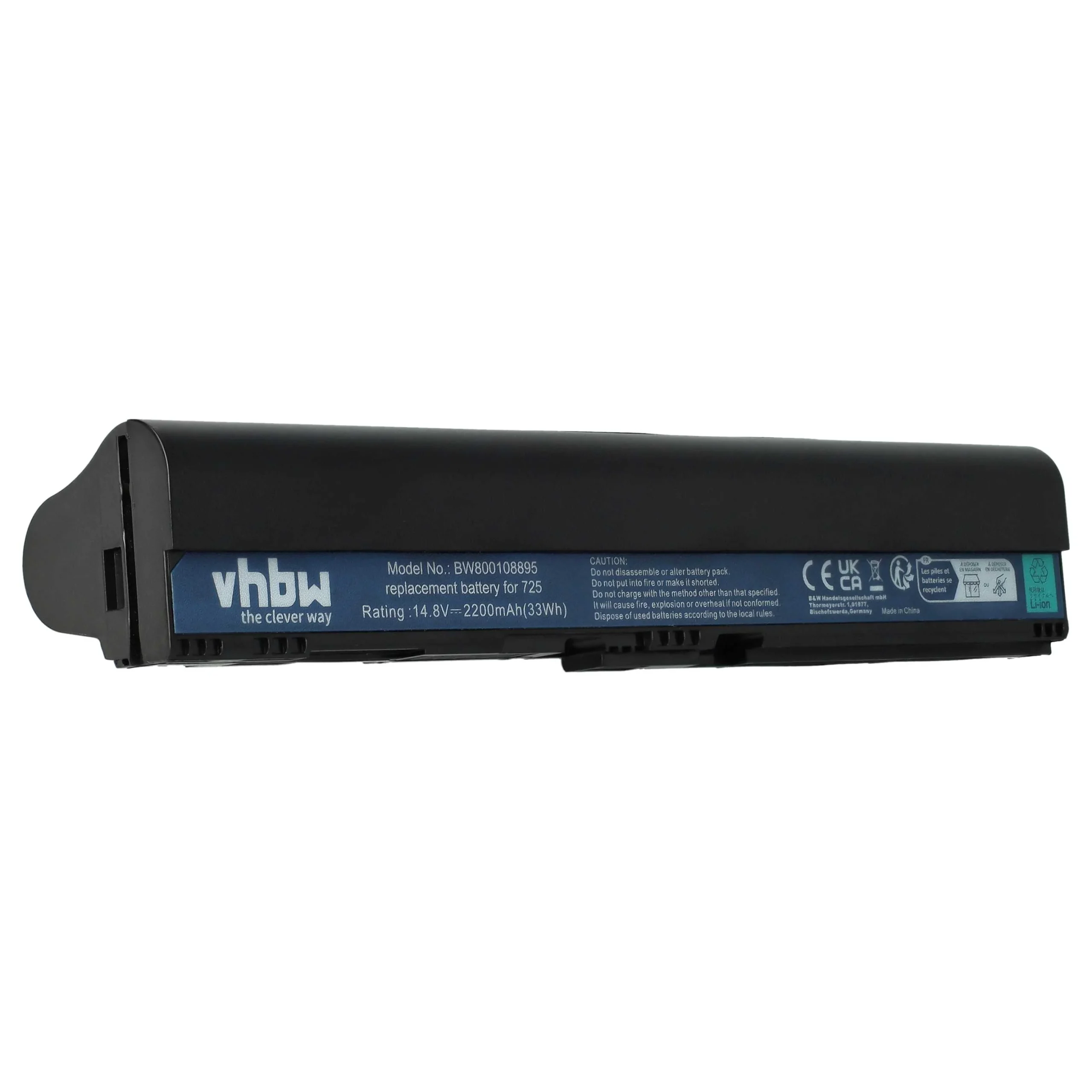 Batterie remplace Acer AL12B31, 4ICR17/65 pour ordinateur portable Gateway- 2200mAh 14,4V Li-ion, noir
