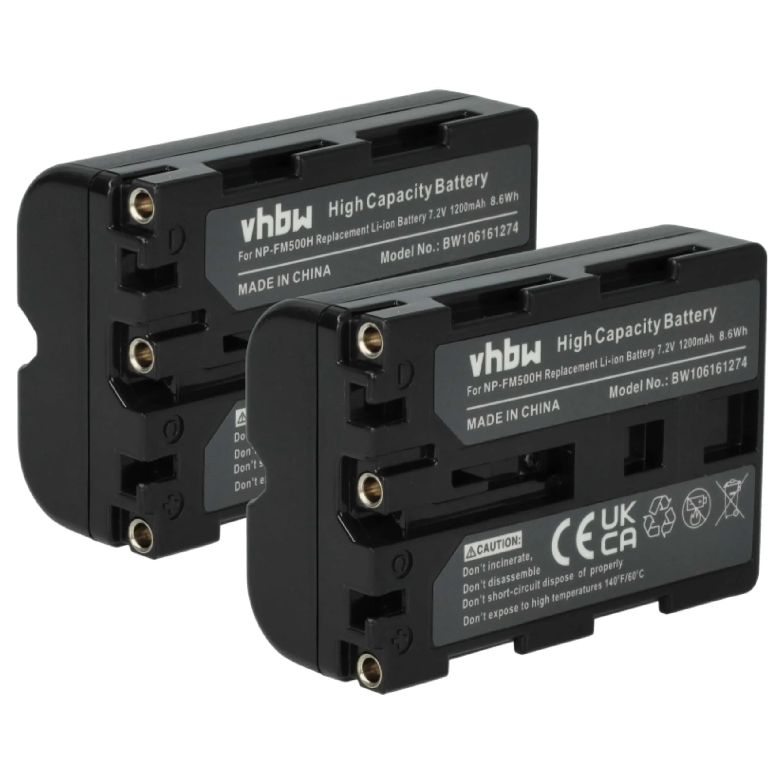 2x Batteries remplace Sony NP-FM500H pour appareil photo Hasselblad- 1200mAh 7,2V Li-ion