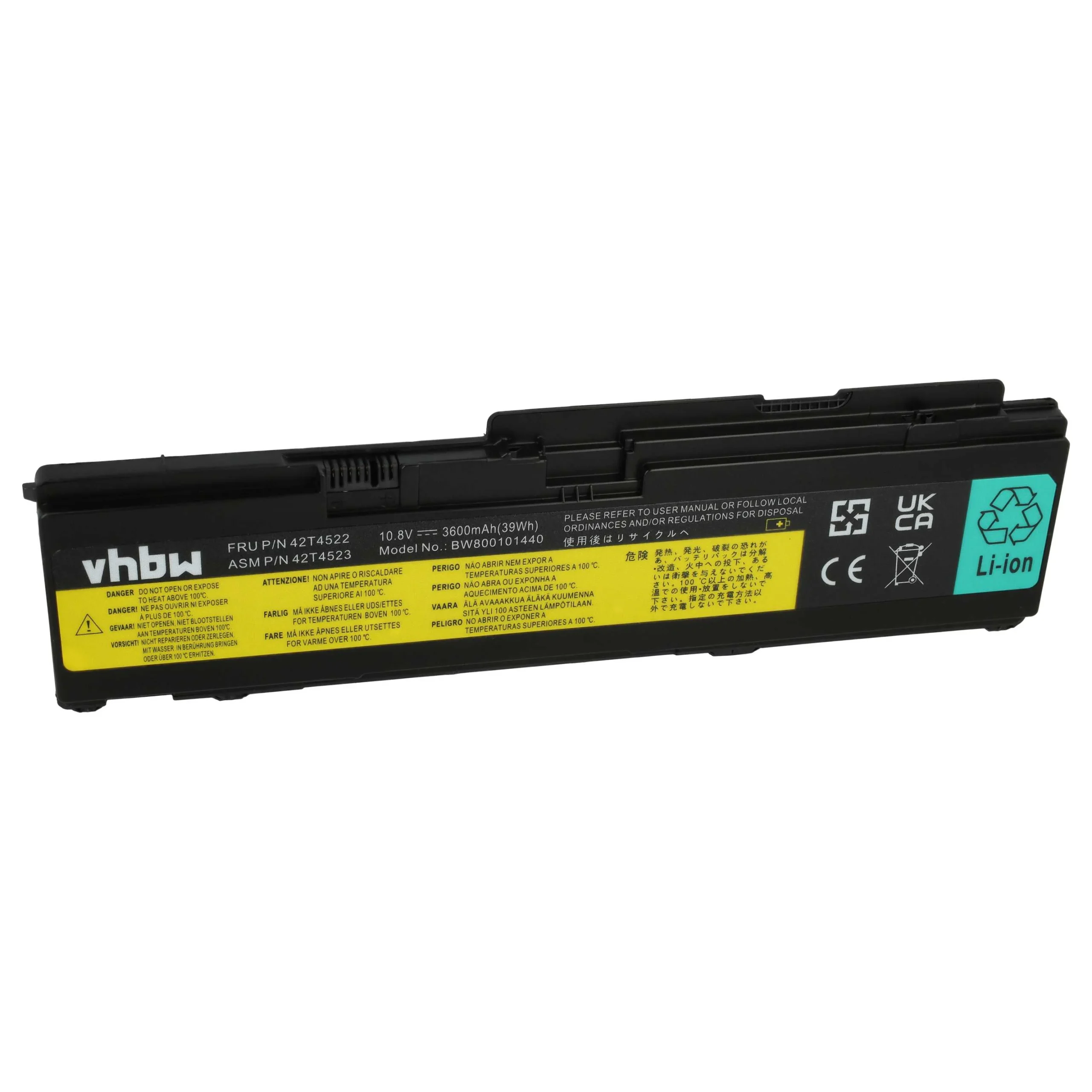 Batterie remplace IBM Lenovo 43R1965, 43R1967 pour ordinateur portable IBM Lenovo- 3600mAh 10,8V Li-ion, noir