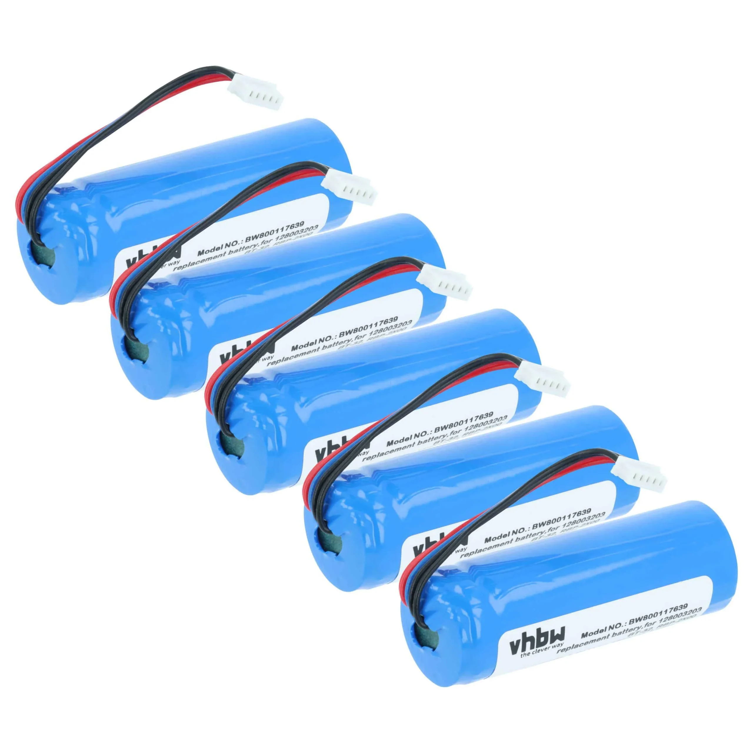 5x Batteries remplace Datalogic BT-32, 128003203, RBP-2X00 pour scanner de code-barre Datalogic - 1600mAh 3,7V
