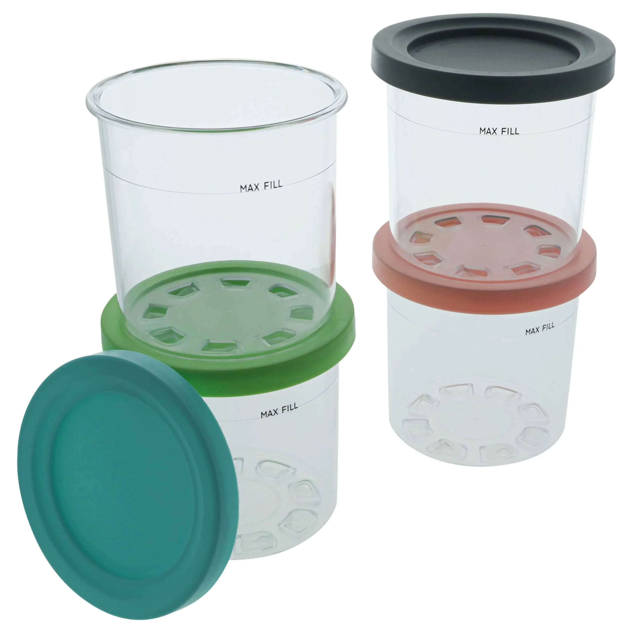 4x Récipient 473 ml pour sorbetière Ninja CREAMI NC299AMZ, NC299EU, NC300, NC300EU - Sans BPA