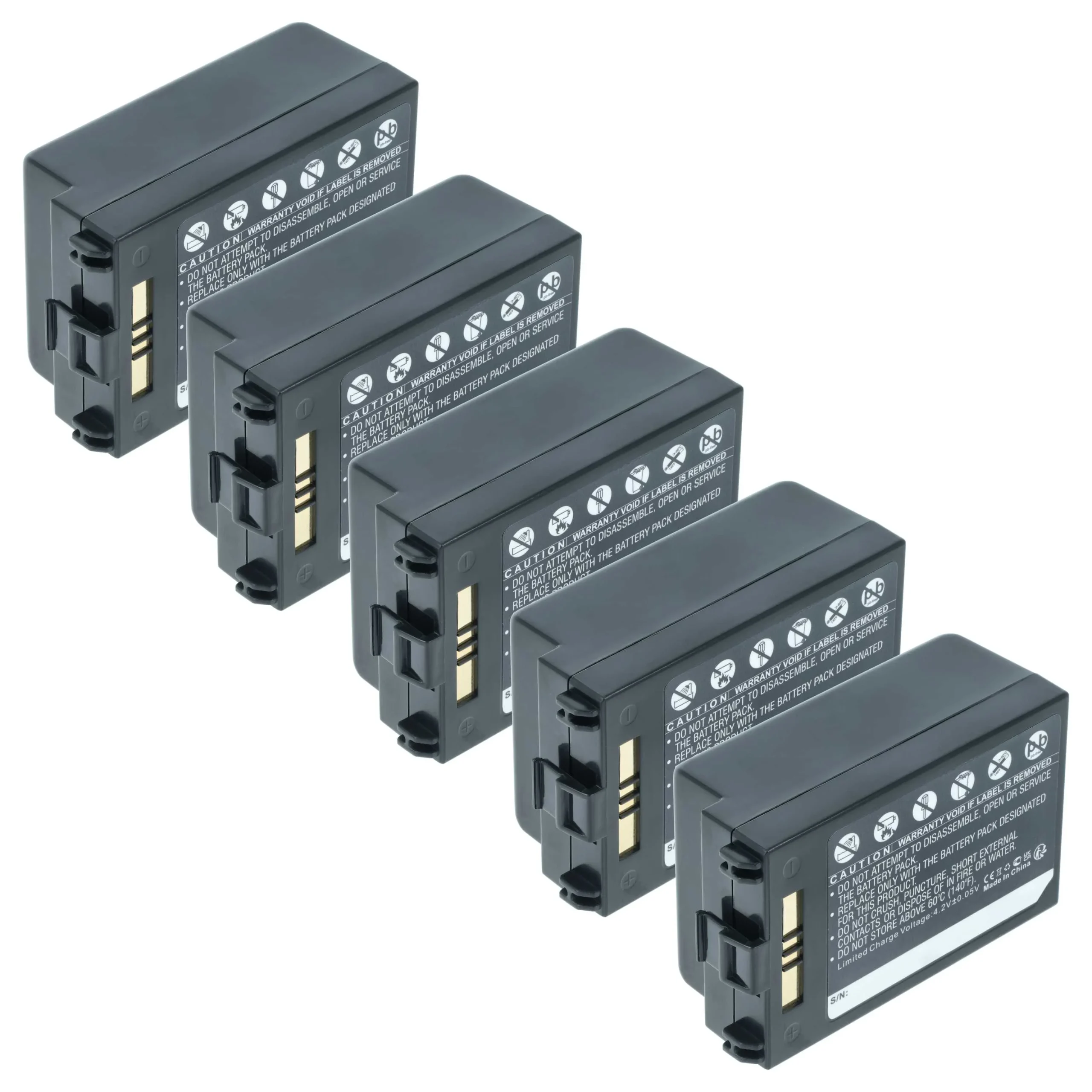 5x Batteries remplace Symbol 82-71363-02, 82-71364-01 pour scanner de code-barre Symbol - 3800mAh 3,7V