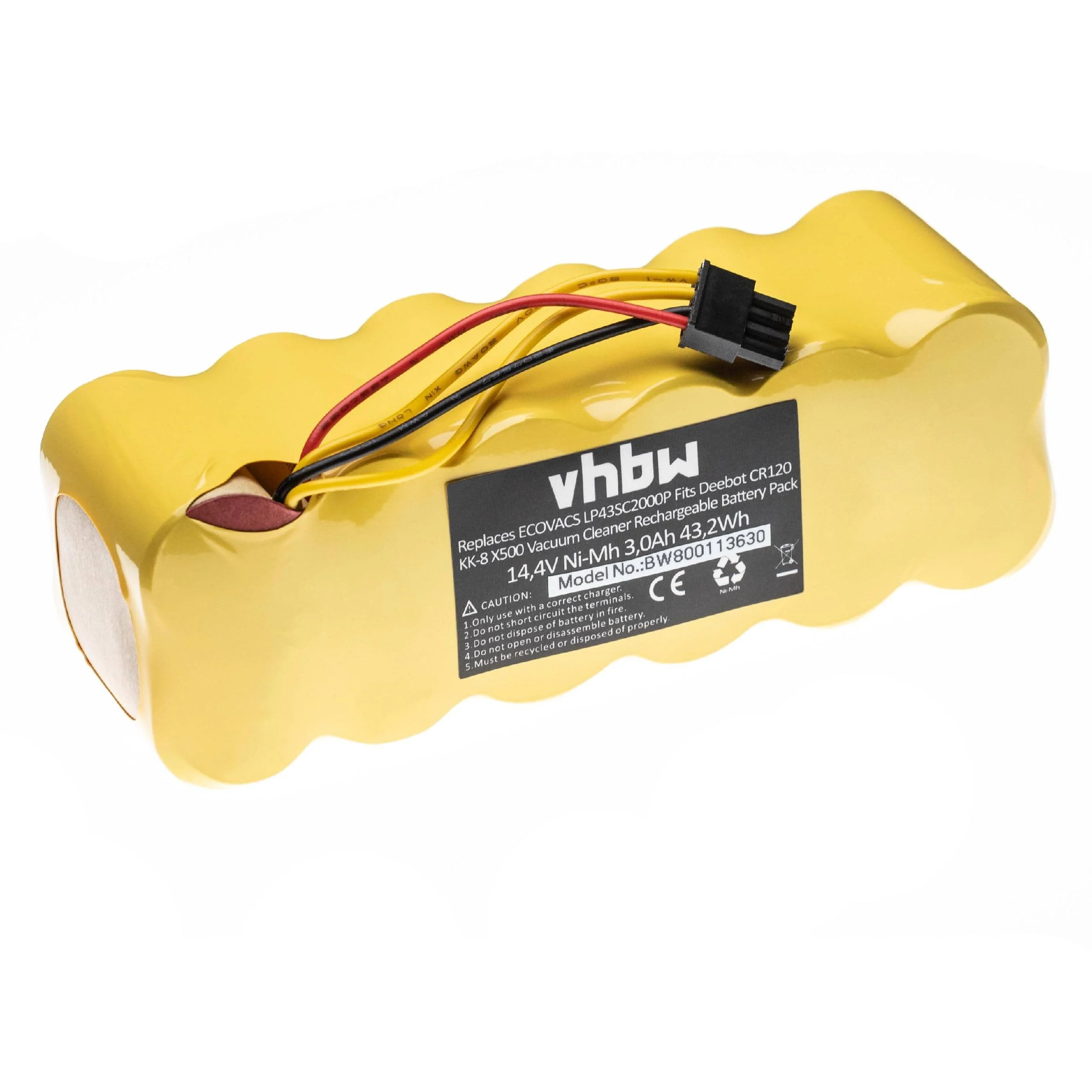 Batterie remplace Ariete AT5186005100 pour robot aspirateur Profimaster - 3000mAh 14,4V NiMH
