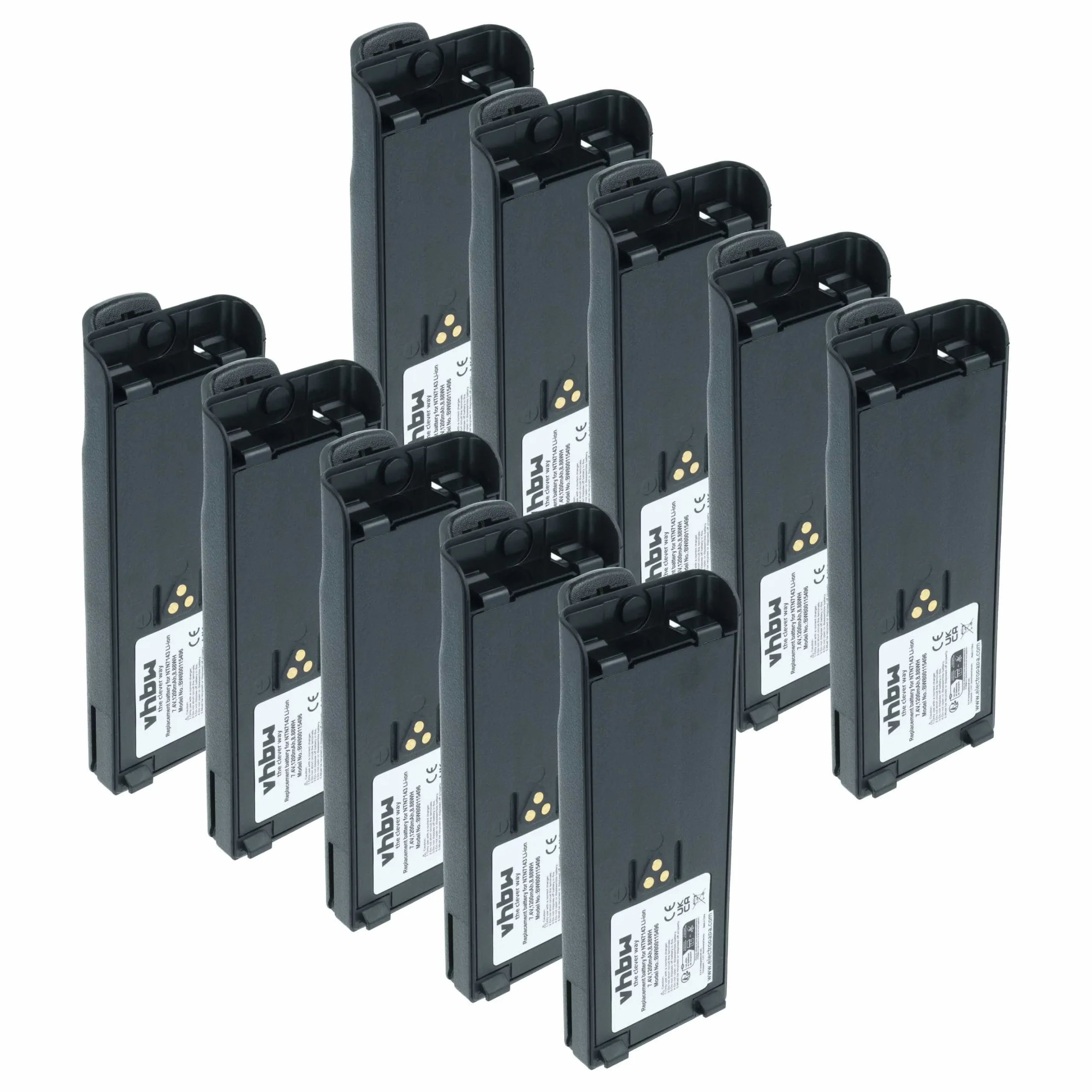 10x Batteries remplace Motorola NTN7143, FuG11b pour radio talkie-walkie Motorola- 1200mAh 7,4V Li-ion