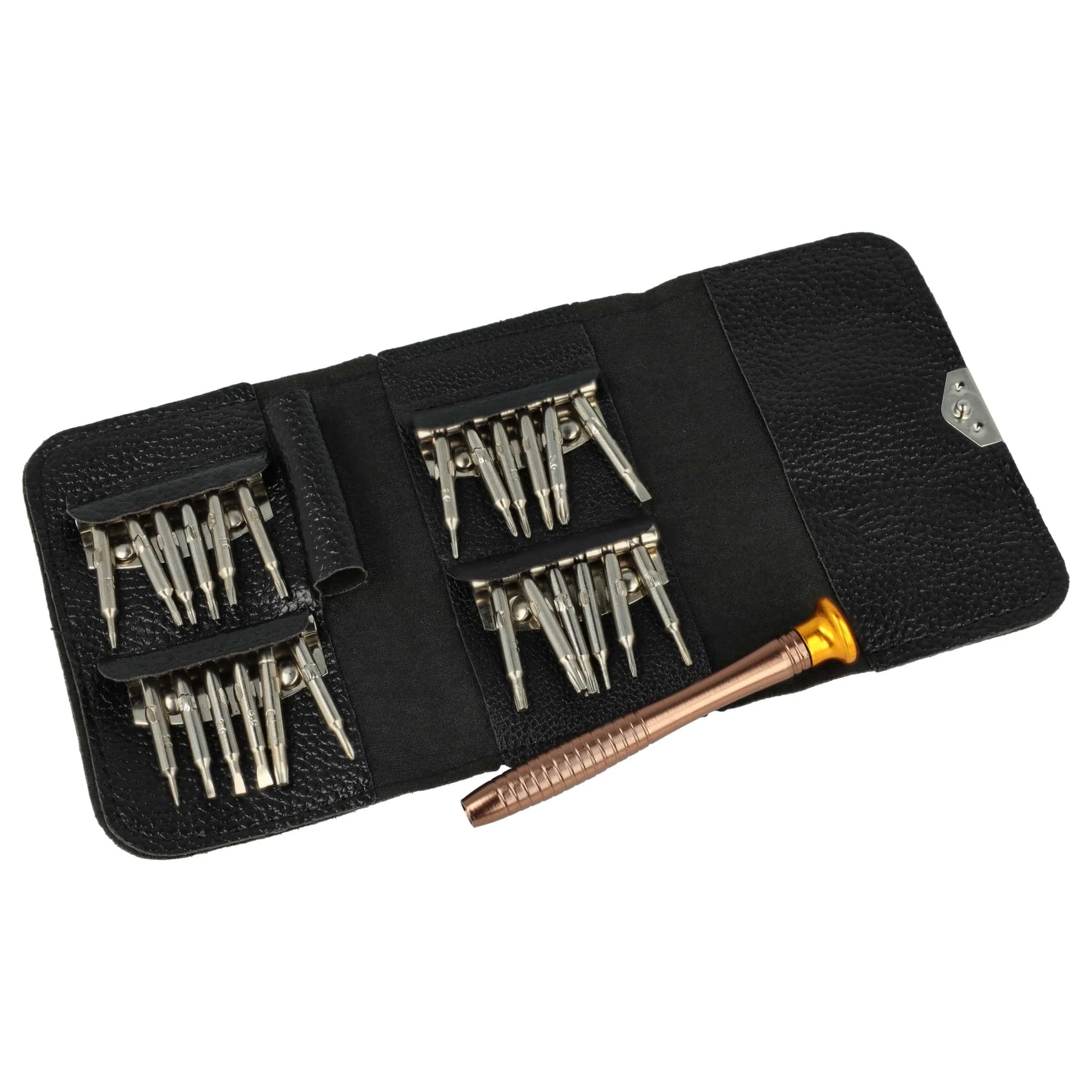Set tournevis de précision 25 en 1 compatible avec iPhone, téléphone portable, montre, lunettes - Étui inclus