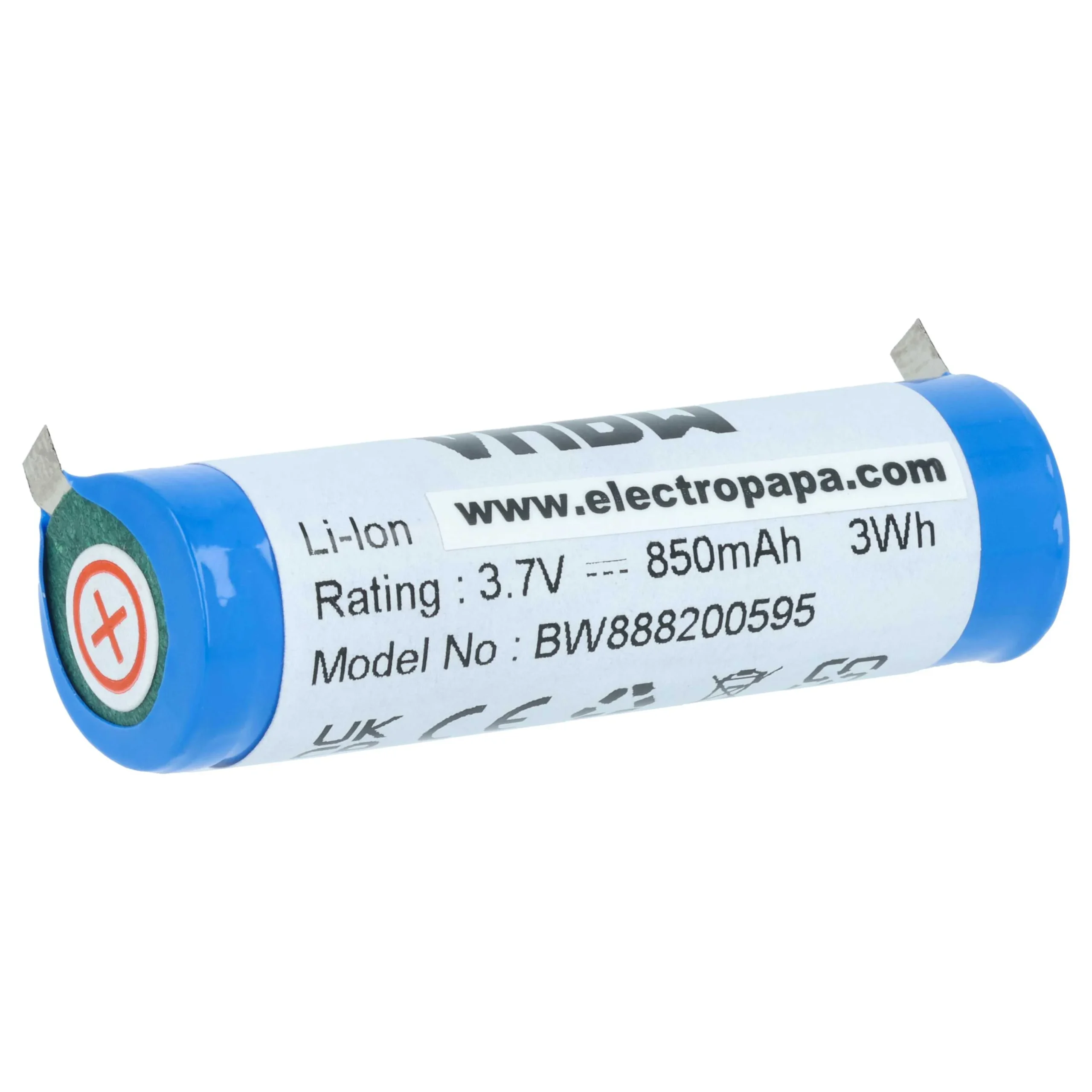 Batterie remplace Philips SE US14500GR, K V112MSF17Z pour rasoir électrique Philips - 800mAh 3,7V Li-ion