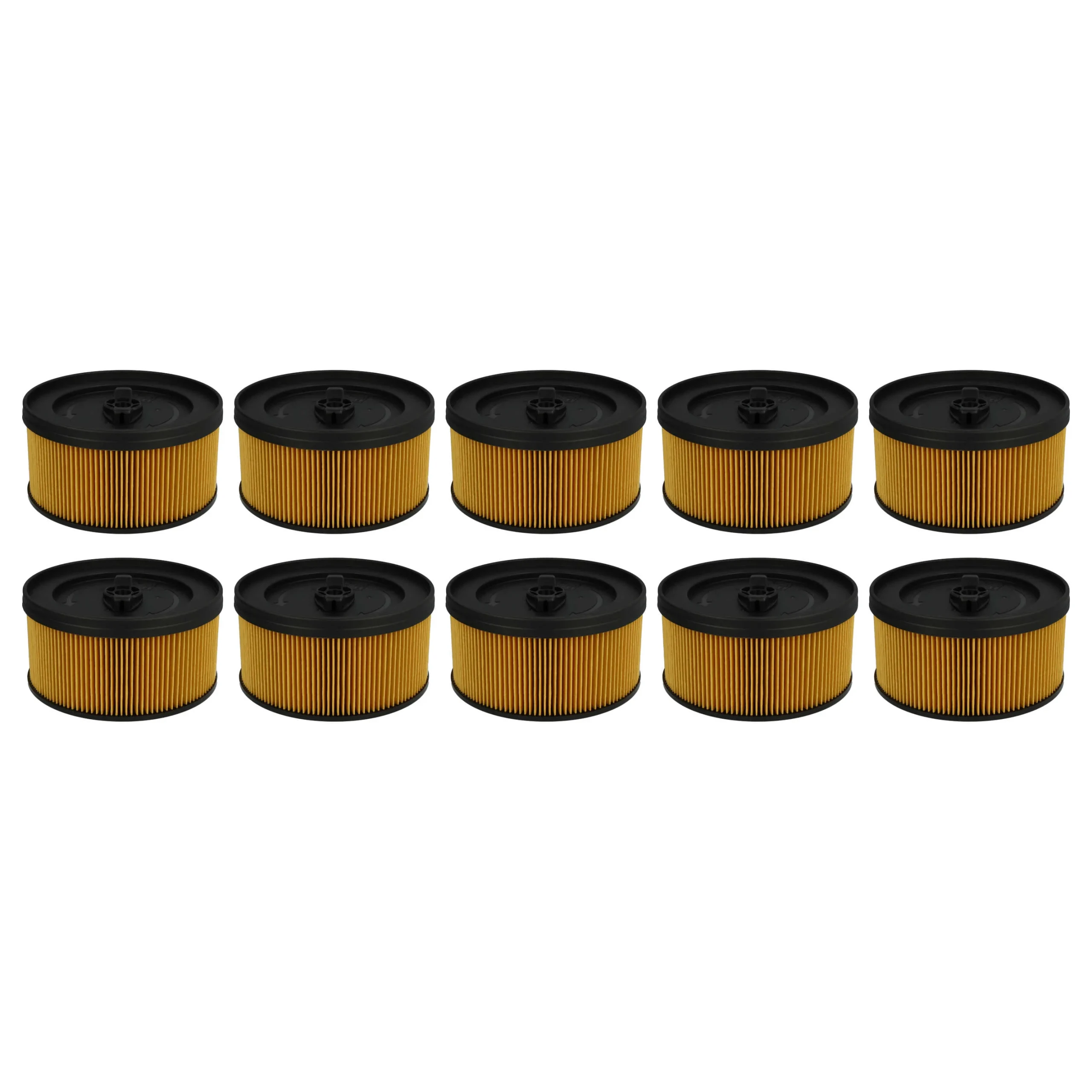 10x Filtre remplace Kärcher 6.414-960.0 pour aspirateur Kärcher - Cartouche Filtre, noir / jaune