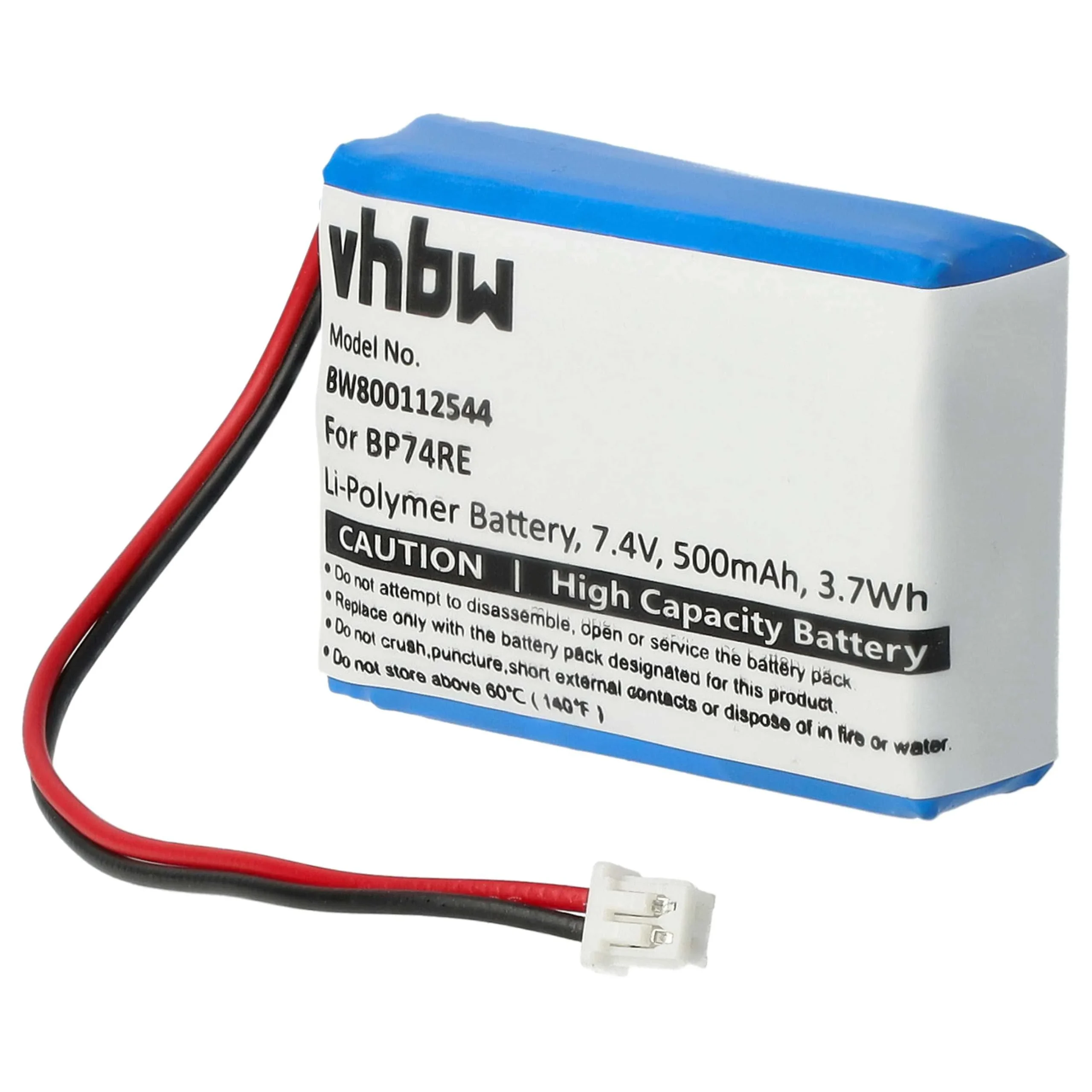 Batterie remplace BP74RE collier de dressage de chien Dogtra - 500mAh 7,4V Li-polymère