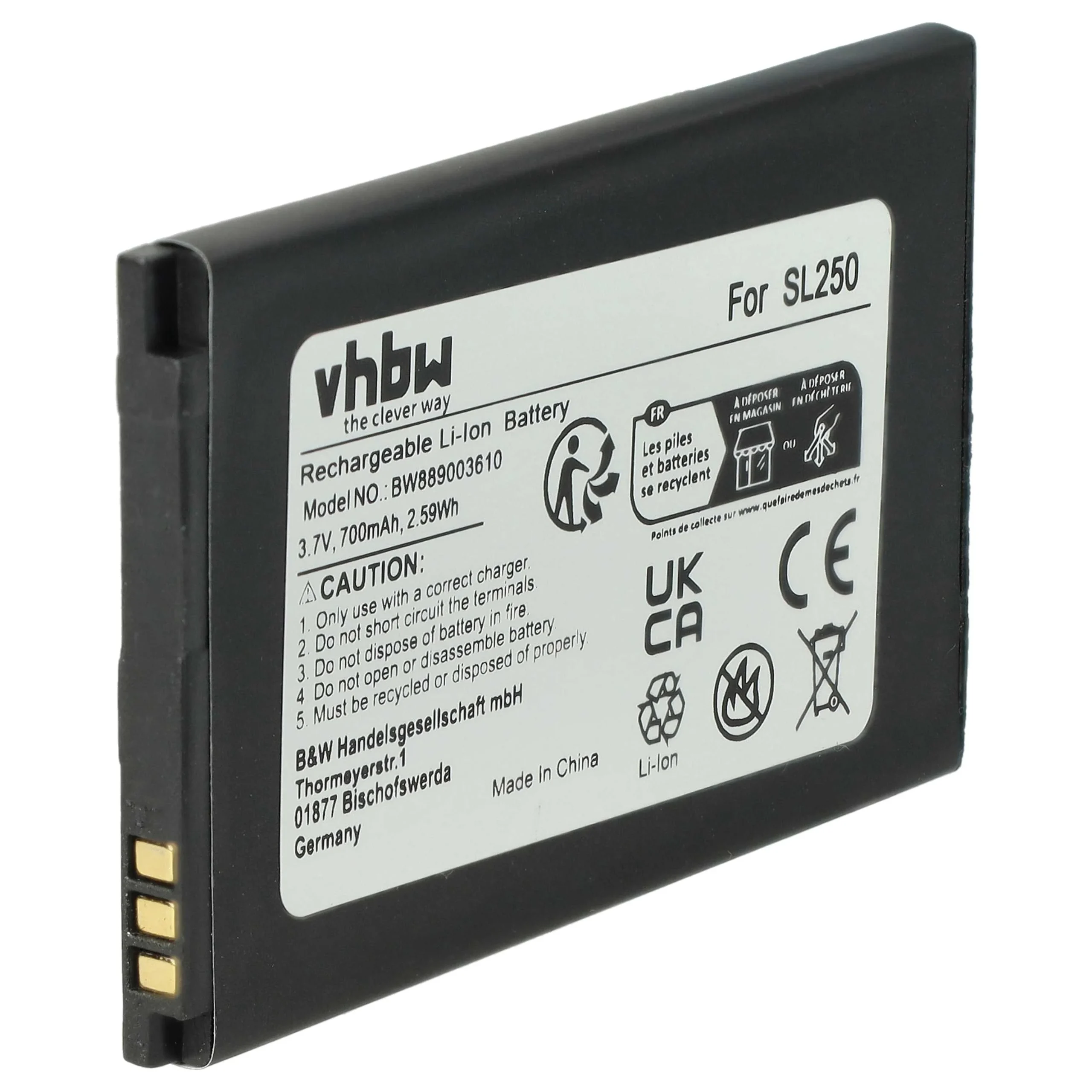 Batterie remplace Bea-Fon SL250 téléphone portable senior Bea-fon - 700mAh 3,7V Li-ion