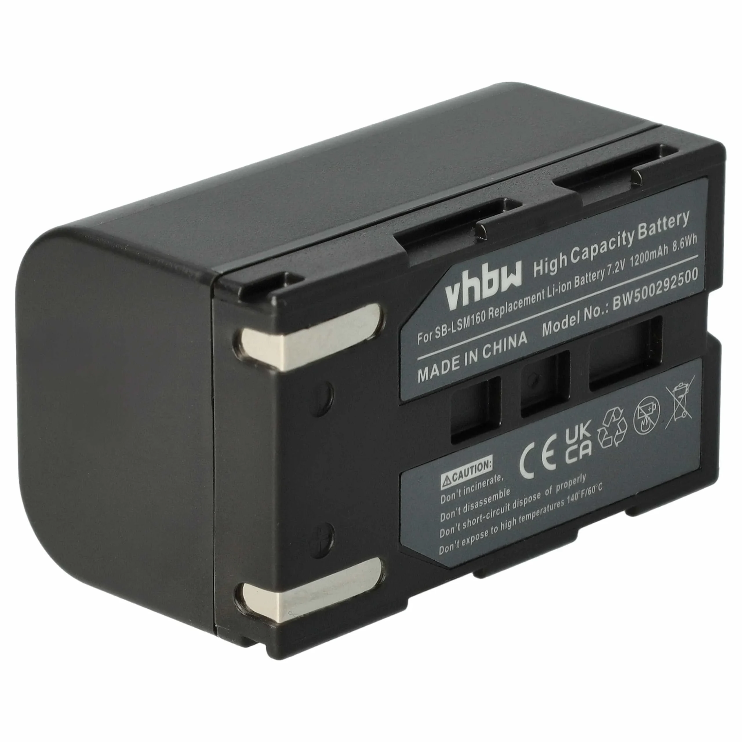 Batterie remplace Samsung SB-LSM80, SB-LSM320, SB-LSM160 pour caméscope Samsung- 1200mAh 7,2V Li-ion
