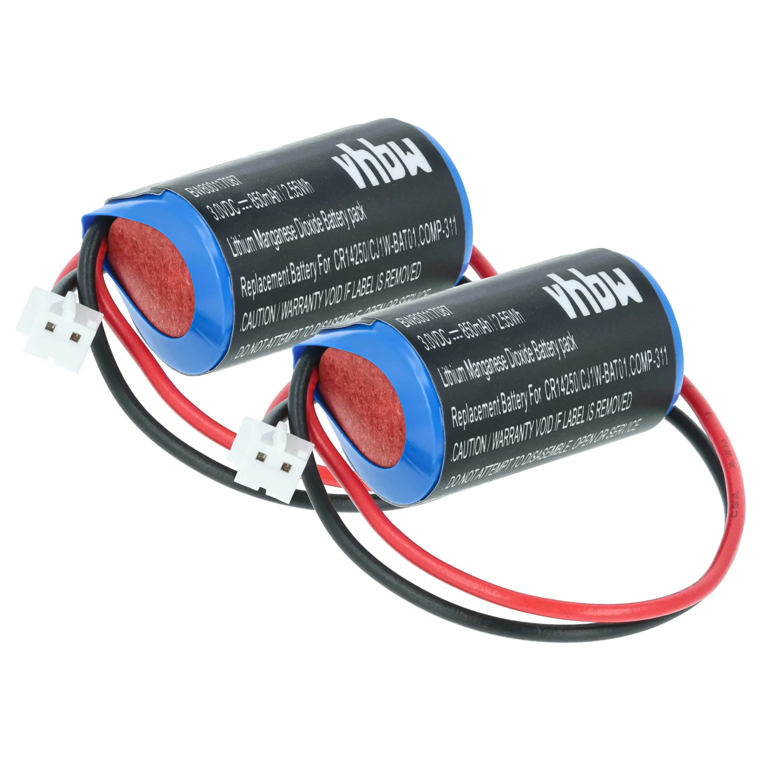 2x Batteries remplace Omron COMP-311, CJ1W-BAT01 pour unité de contrôle - 850mAh 3V Li-MnO2