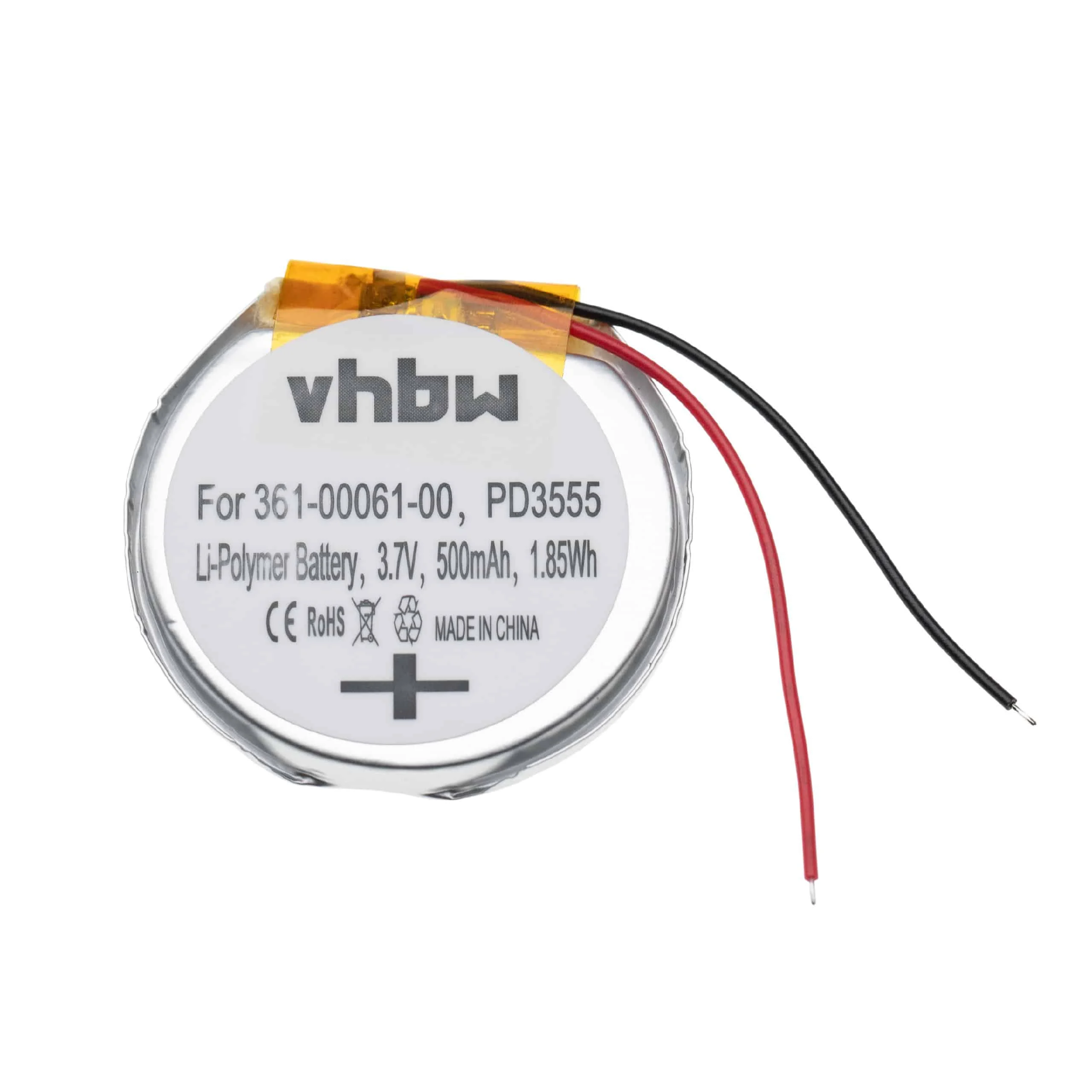 Batterie remplace Garmin PD3555w, 361-00061-00, PD3555 montre connectée - 500mAh 3,7V Li-polymère