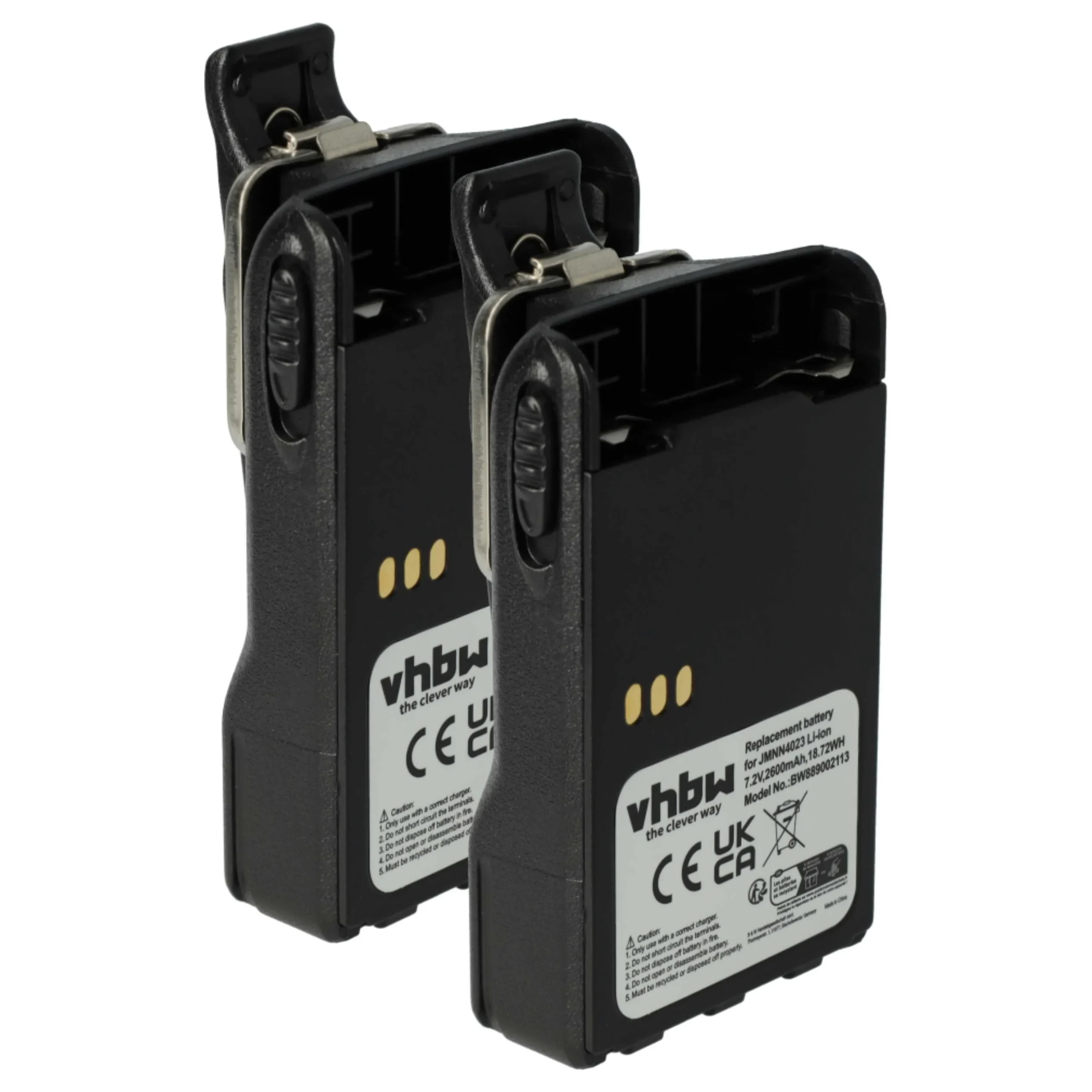2x Batteries remplace Motorola JMNN4023BR, JMNN4023 pour radio talkie-walkie Motorola- 2600mAh 7,2V Li-ion