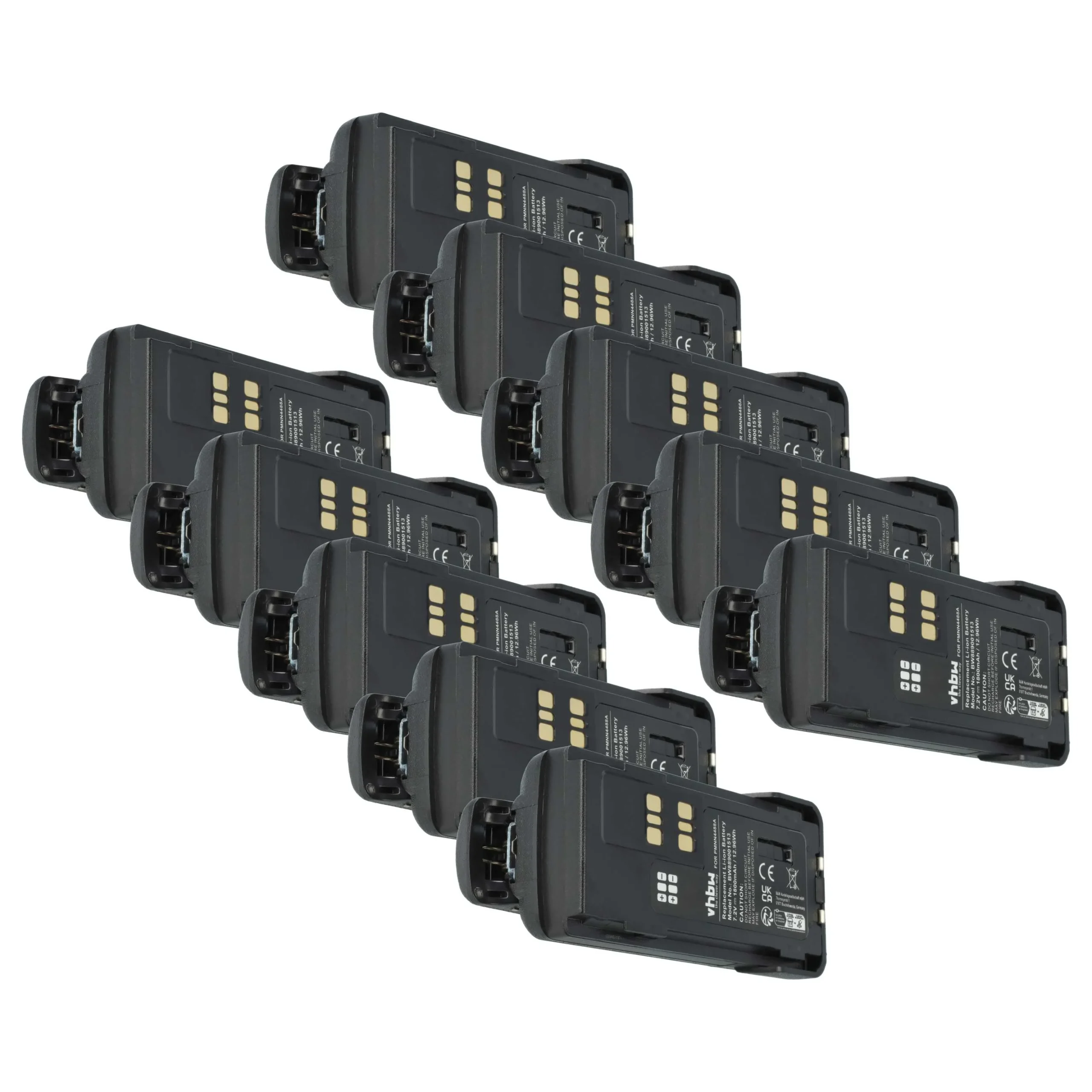 10x Batteries remplace Motorola PMNN4415, PMNN441 pour radio talkie-walkie Motorola- 1800mAh 7,4V Li-ion