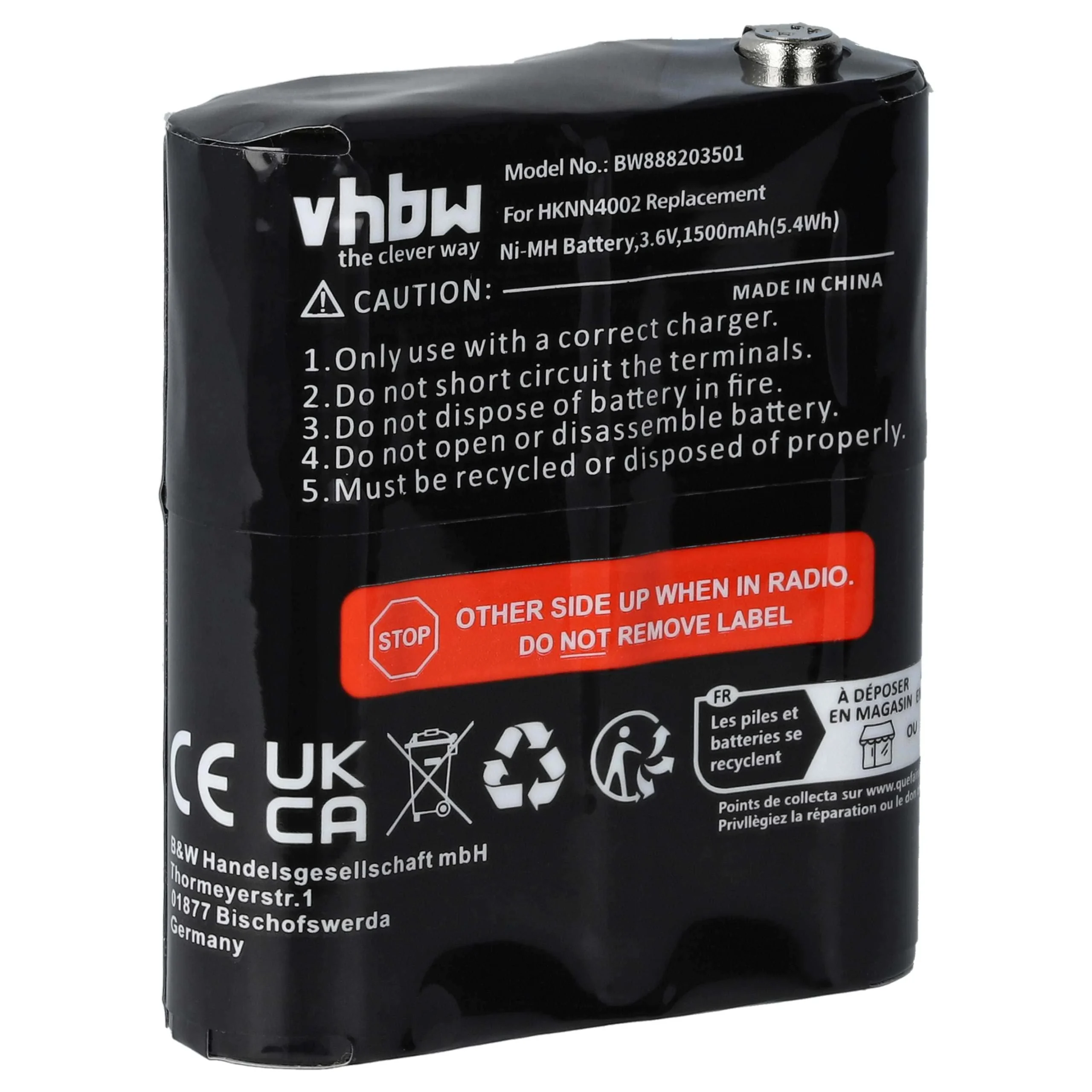 Batterie remplace Motorola 4002A, 56315, 1532, 53615 pour radio talkie-walkie Motorola- 1500mAh 3,6V NiMH