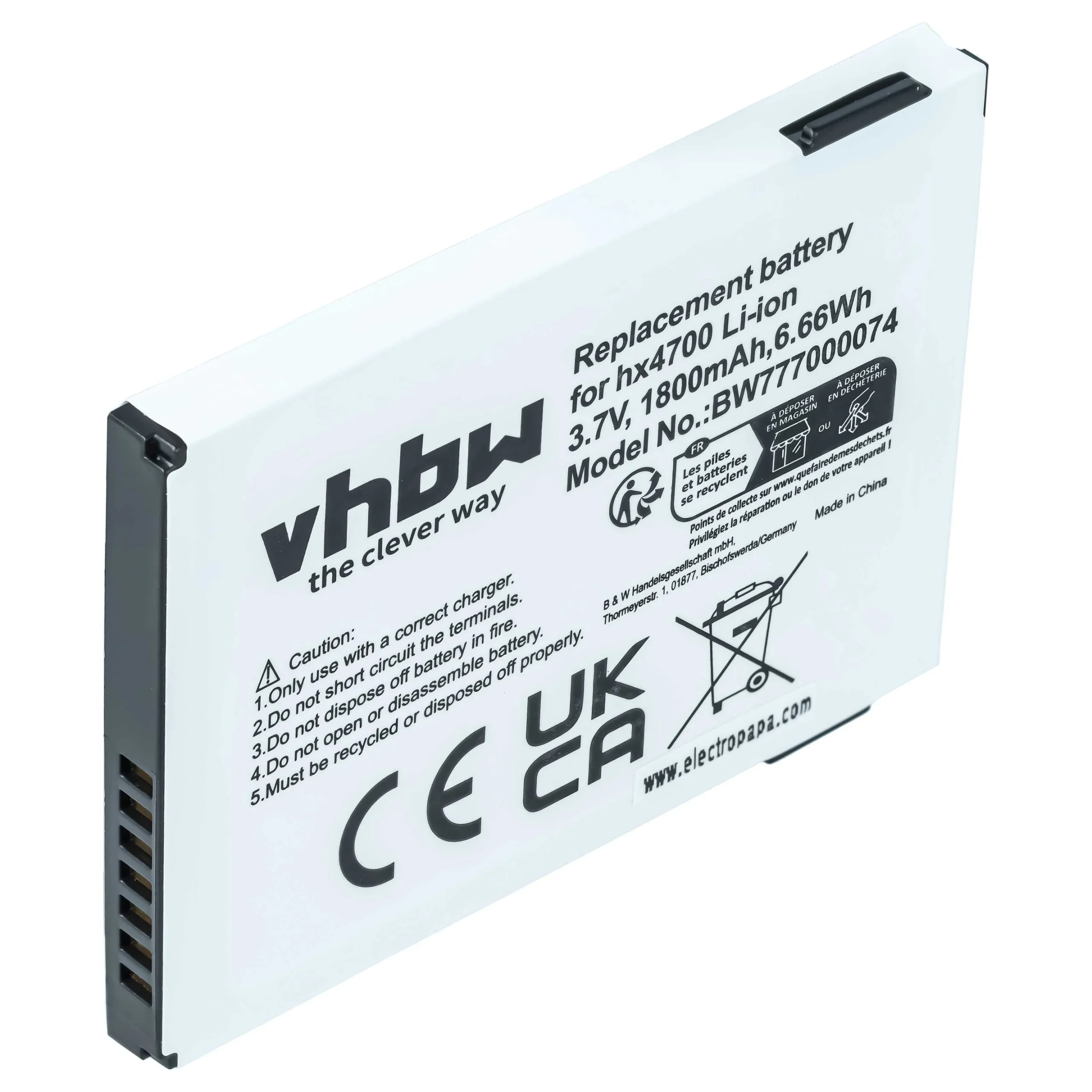 Batterie remplace HP FA257A, 359113-001, 359498-001, 290483-B21 téléphone portable HP - 1800mAh 3,7V Li-ion