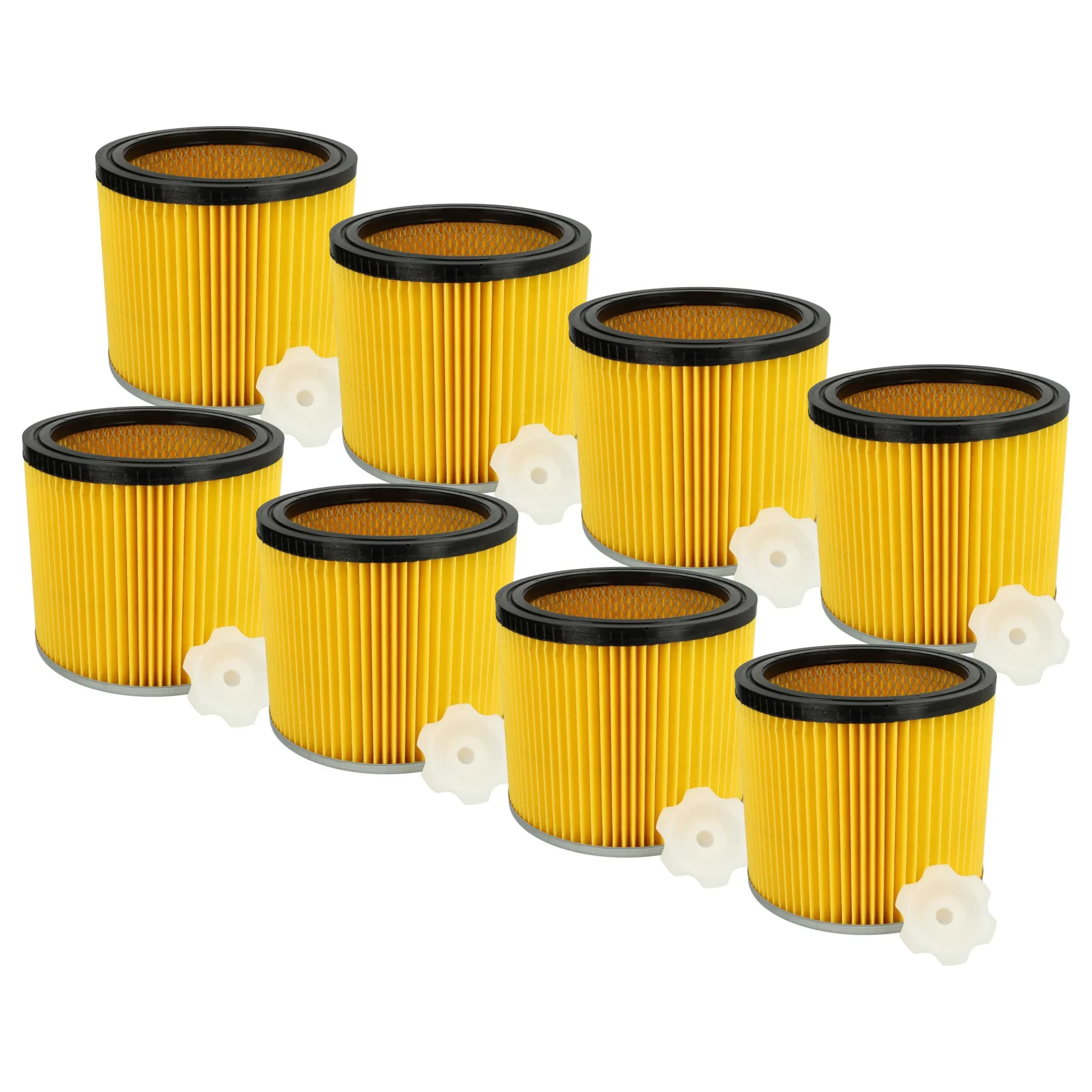 8x Filtre remplace Bosch 2607432001 pour aspirateur Bosch - filtre plissé, noir / argenté / jaune