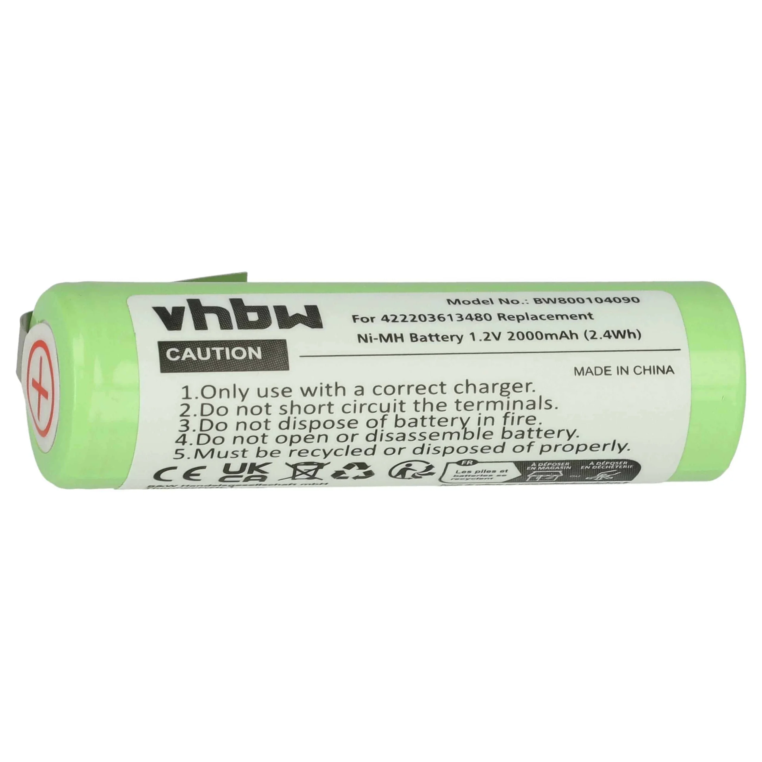 Batterie remplace Philips 422203613480 pour rasoir électrique Philips - 2000mAh 1,2V NiMH
