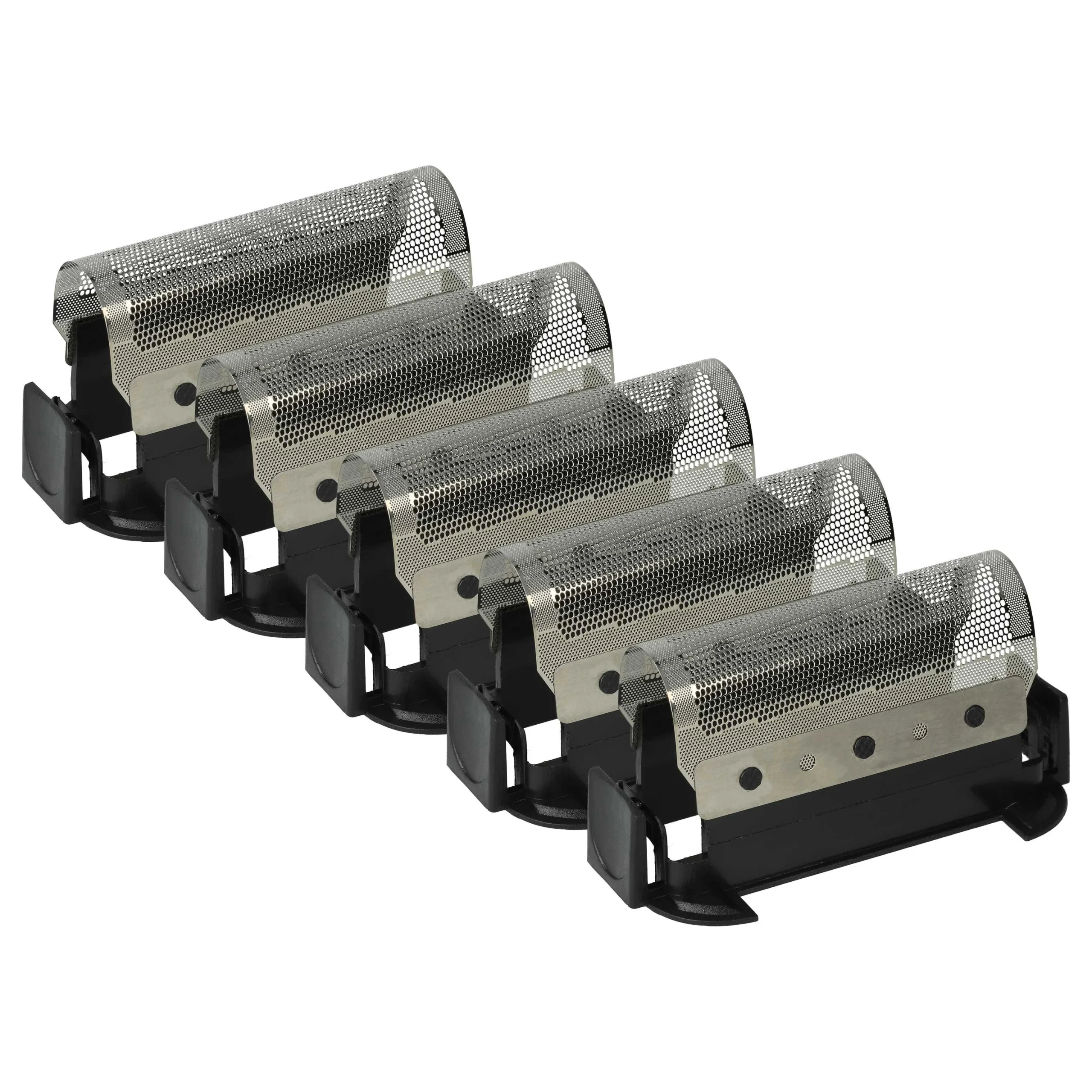 5x Grilles remplace Braun 428, 420, 422 pour rasoir Braun - avec cadre de tête, noir/argenté