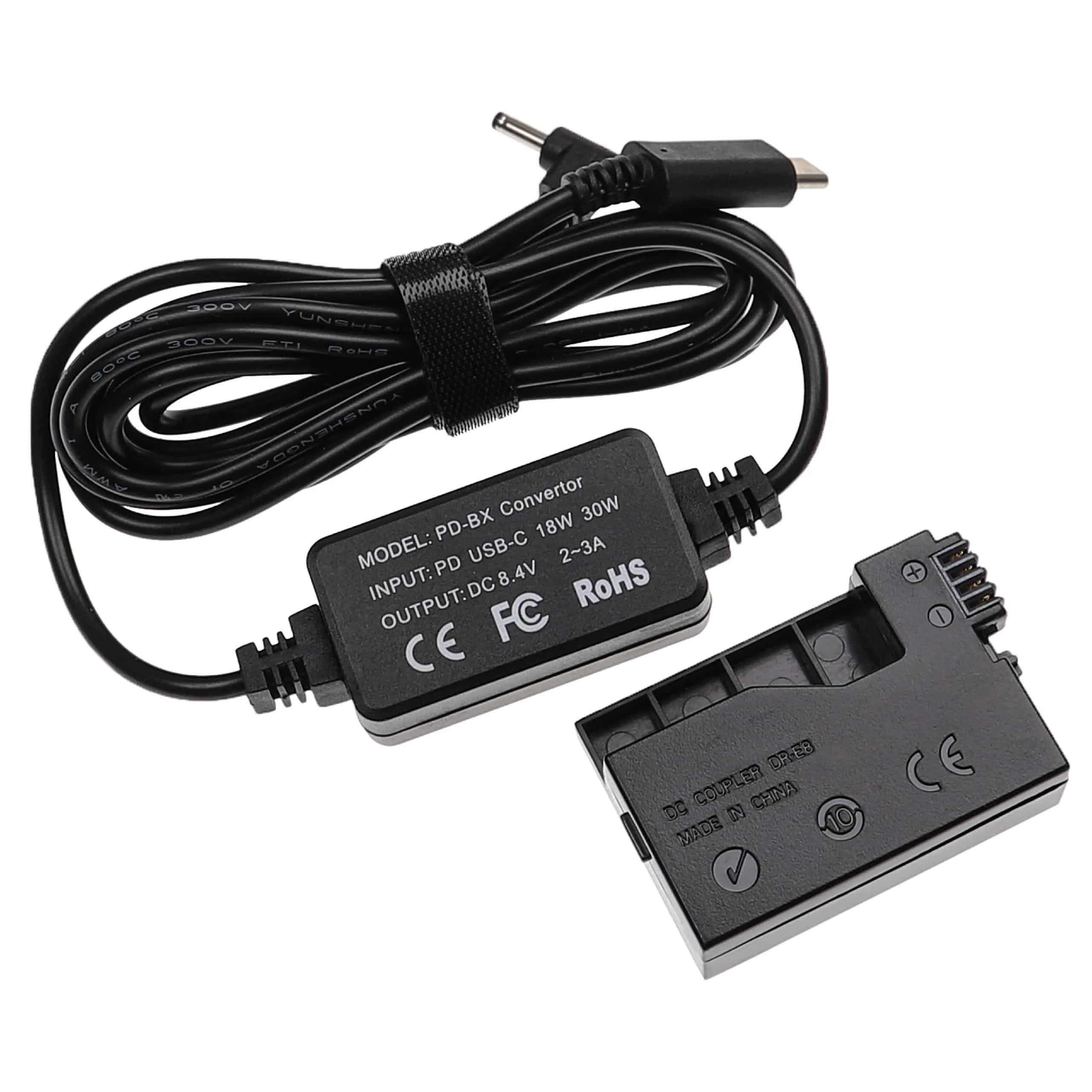 Bloc secteur USB remplace Canon ACK-E8 pour caméra Canon + coupleur DC comme Canon