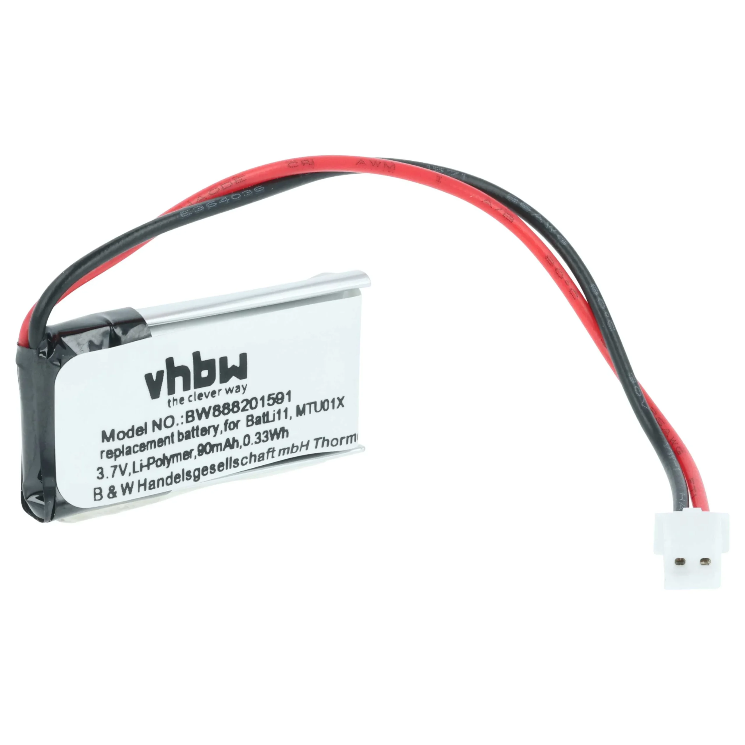 Batterie remplace Intercom BatLi11, MTU01X pour centrale d'alarme Daitem - 90mAh 3,7V Li-polymère