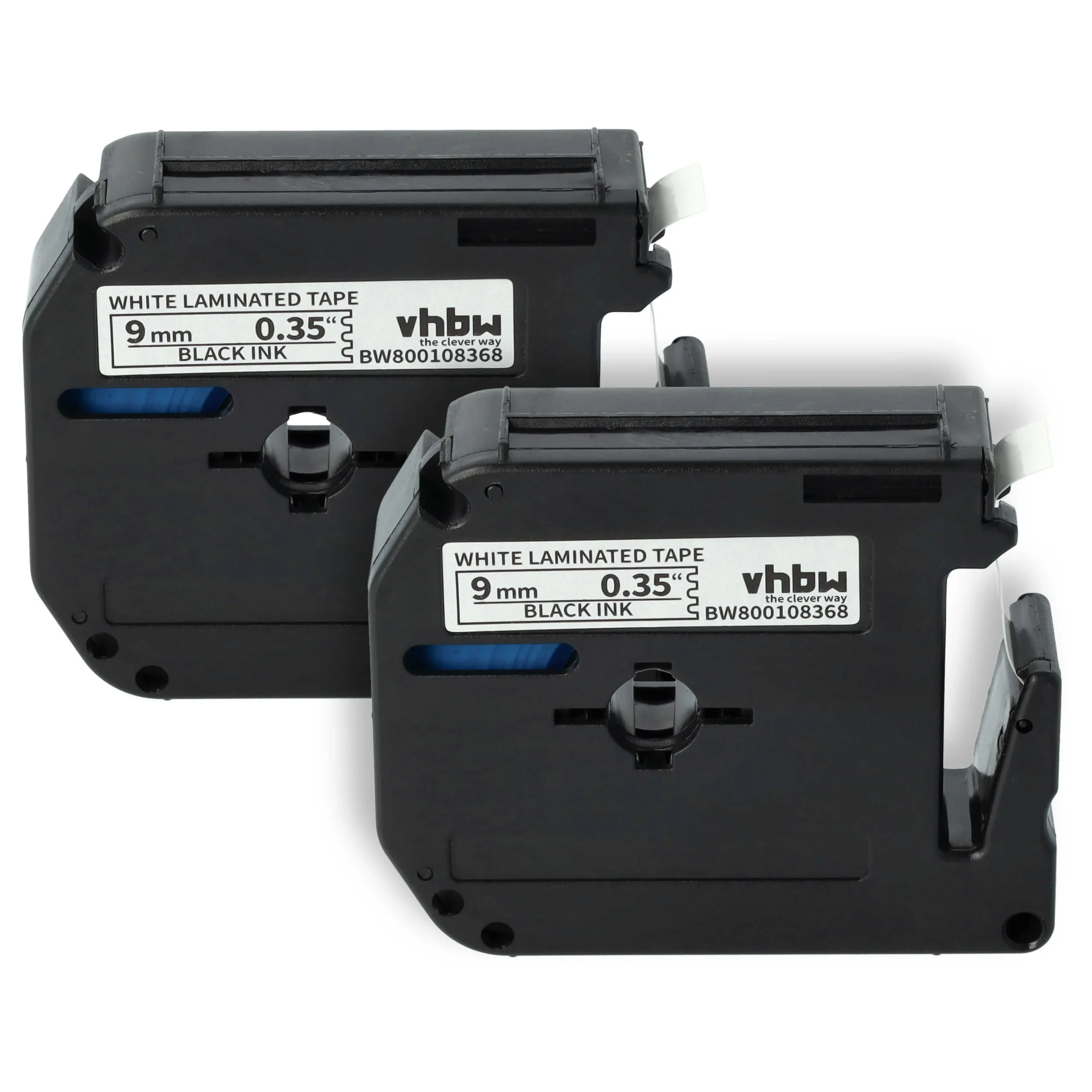2x Cassettes à ruban remplacent Brother M-K221 - 9mm lettrage Noir ruban Blanc, plastique