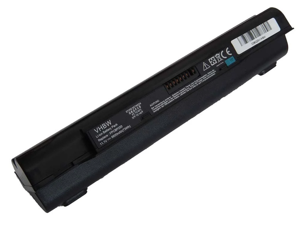Batterie remplace Fujitsu Siemens CP477891-03, CP477891-01 ordinateur portable - 6600mAh 11,1V Li-ion, noir