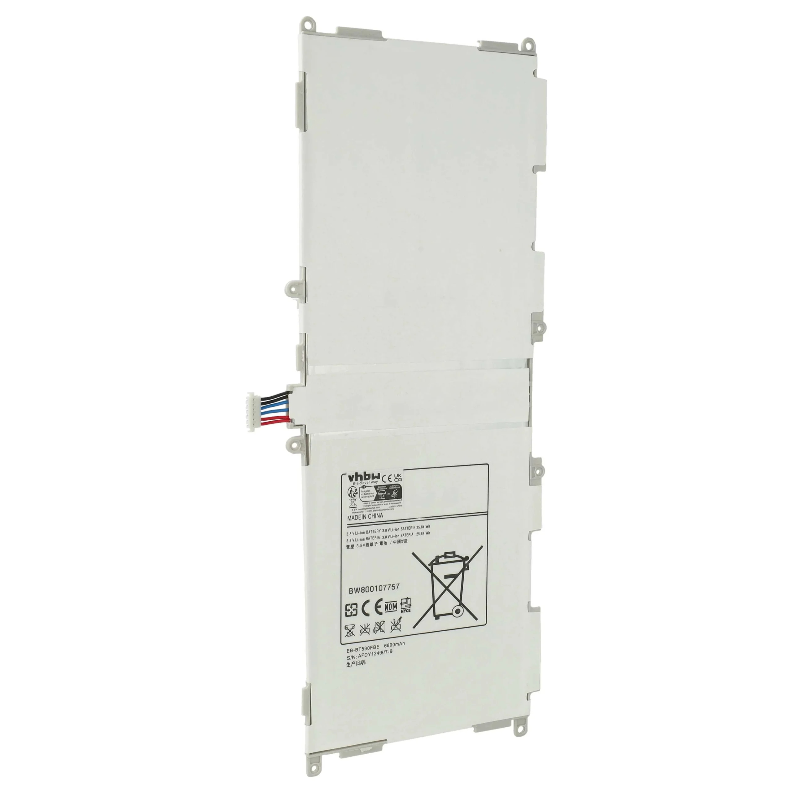 Batterie remplace Samsung EB-BT530FBE, EB-BT530FBC pour ordinateur portable Samsung- 6800mAh 3,8V Li-polymère