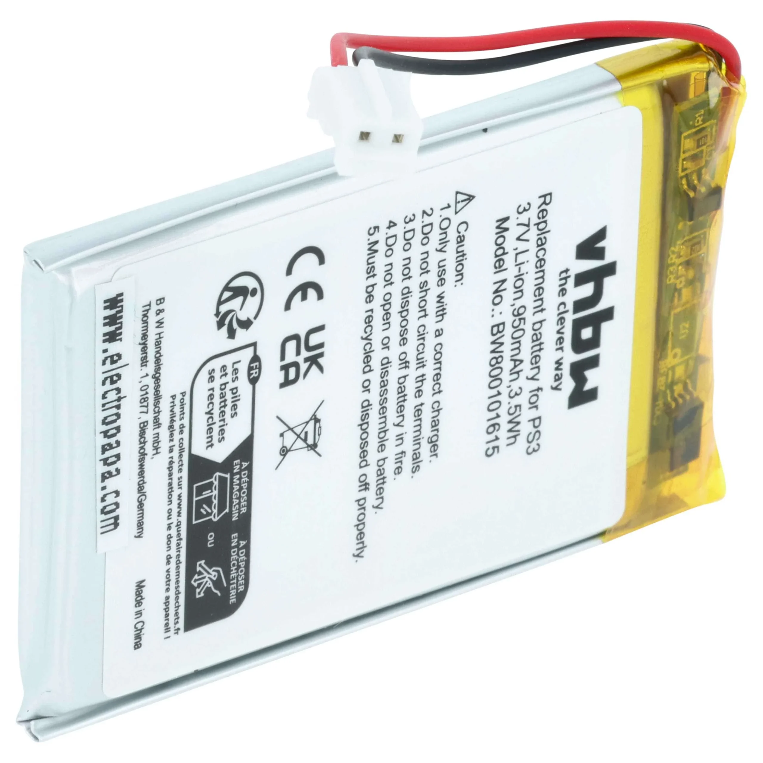 Batterie remplace Sony Lip1359, Lip1859, Lip1472 manette de jeu - 950mAh 3,7V Li-ion